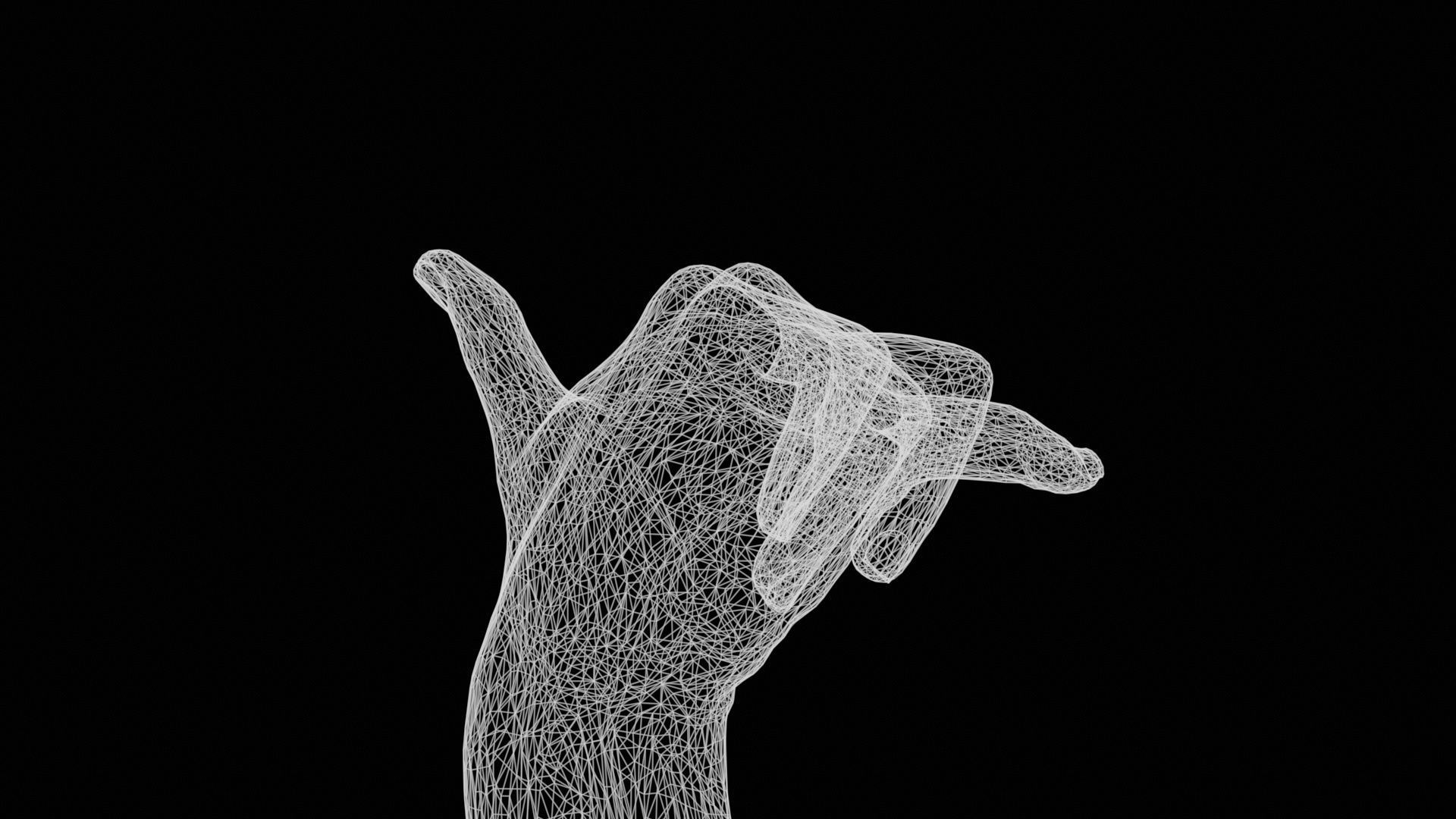 Call Me Single Hand 014 Low-poly 3D model_13