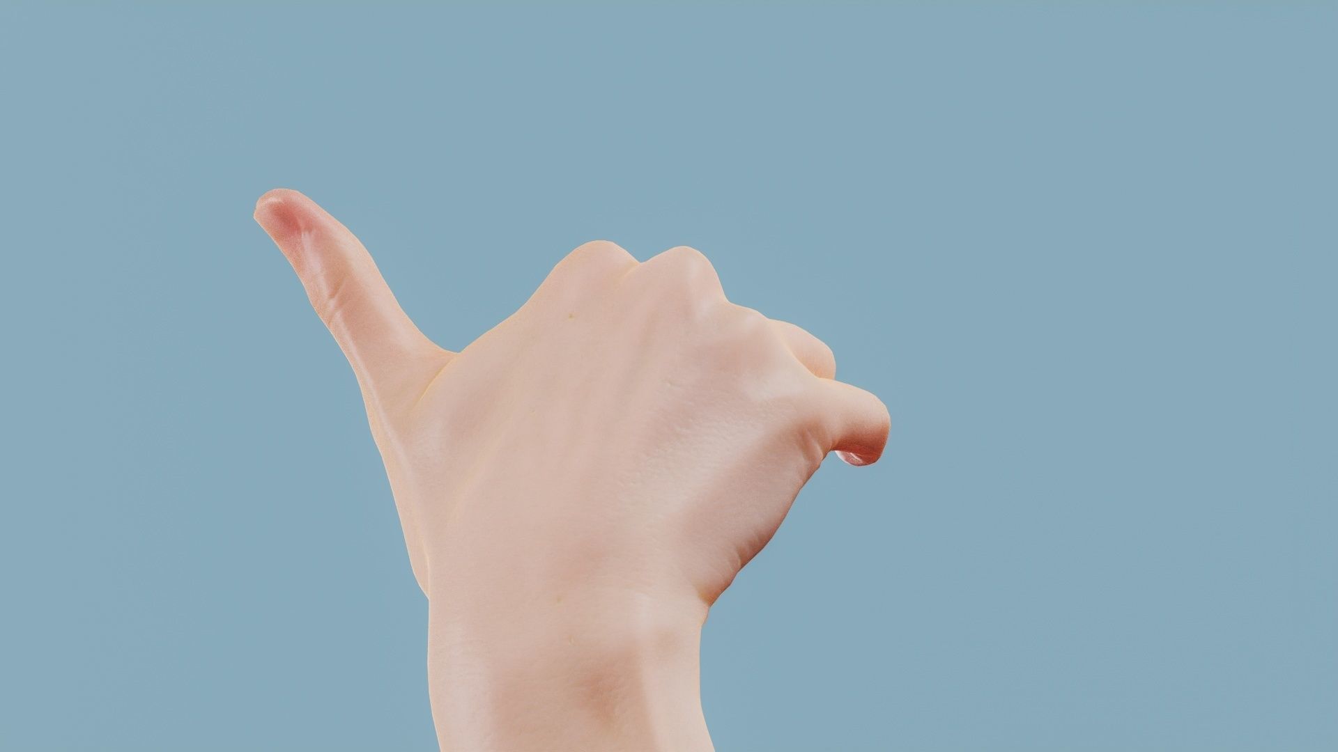 Call Me Single Hand 014 Low-poly 3D model_7