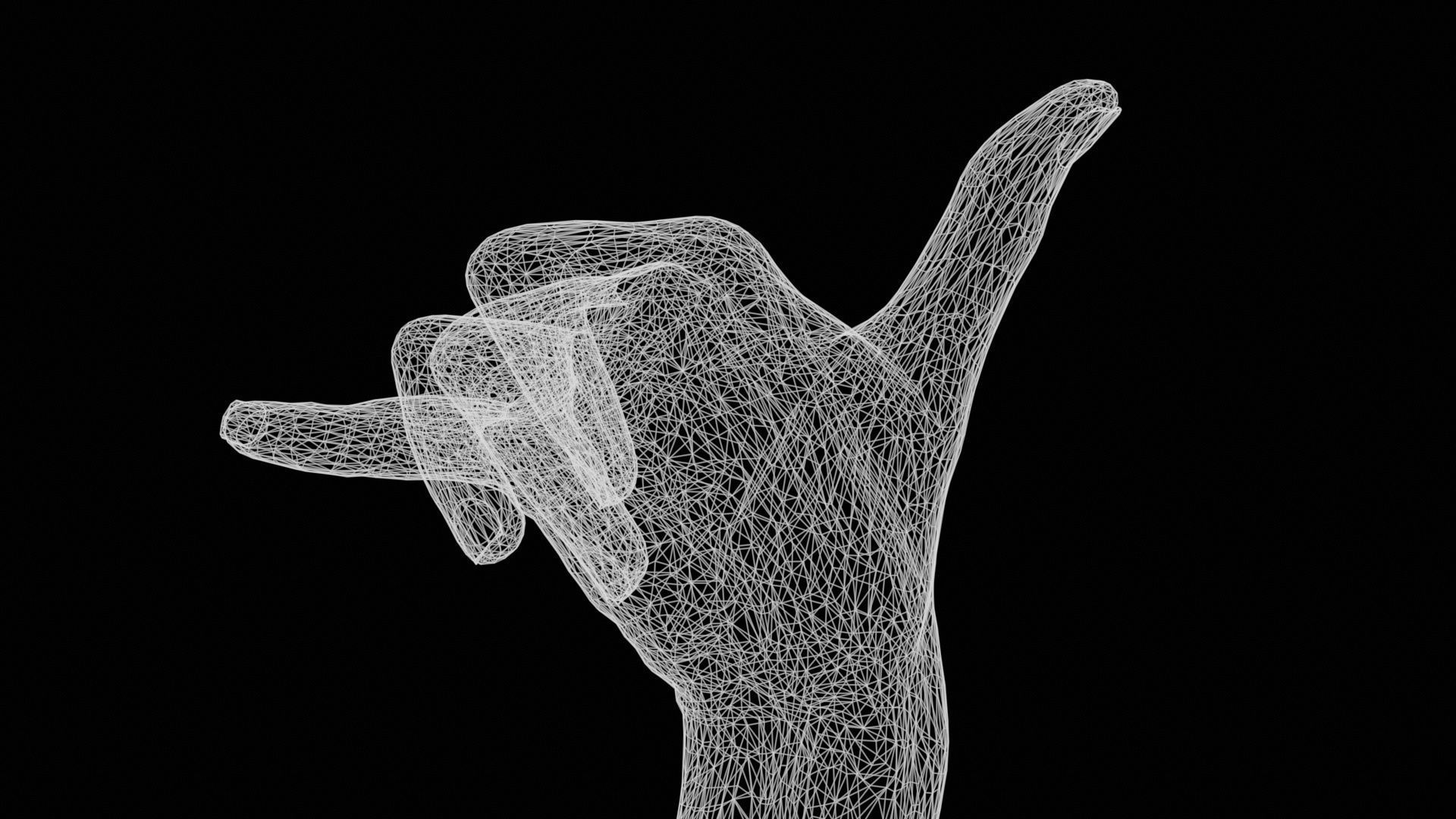 Call Me Single Hand 014 Low-poly 3D model_12