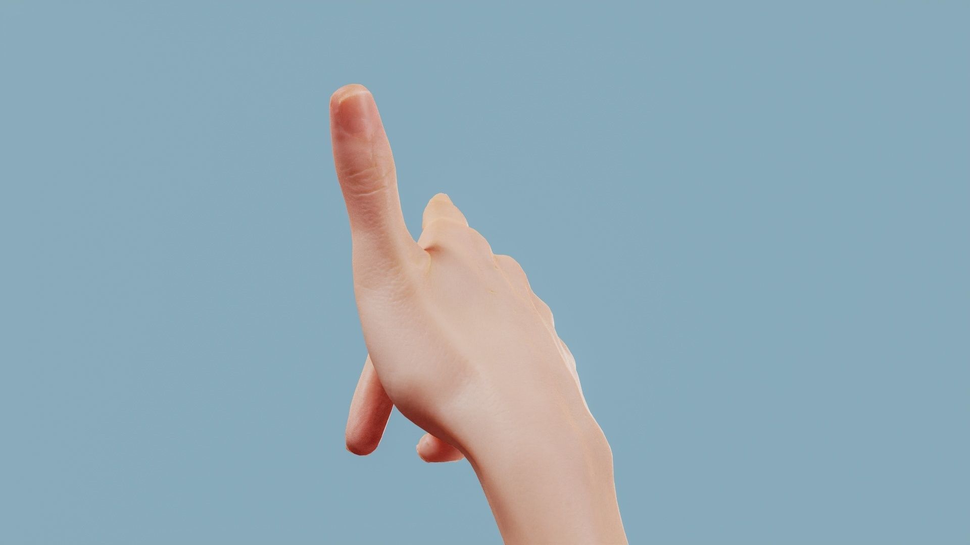 Pointing Single Hand 022 Low-poly 3D model_8