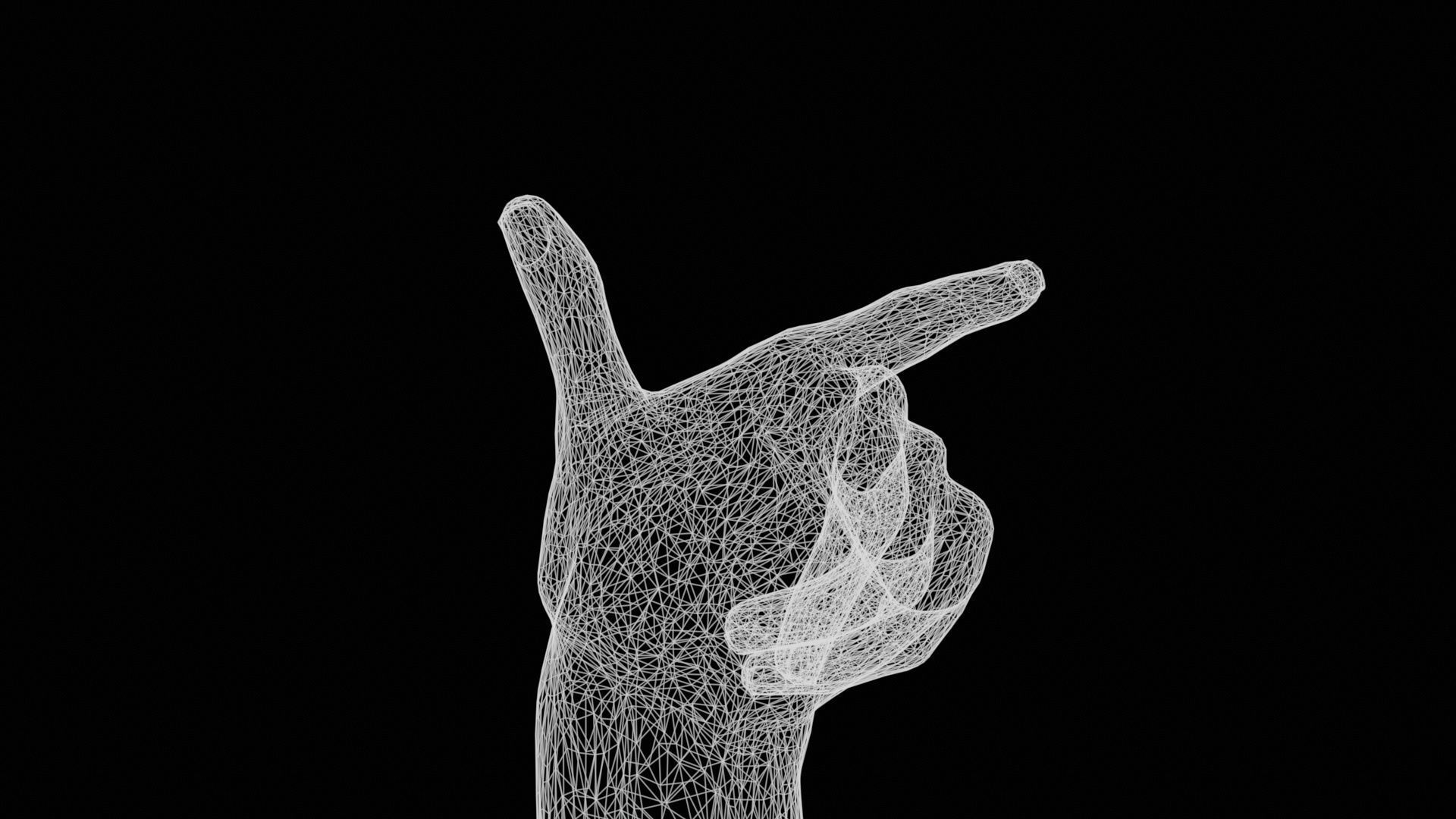 Pointing Single Hand 022 Low-poly 3D model_13