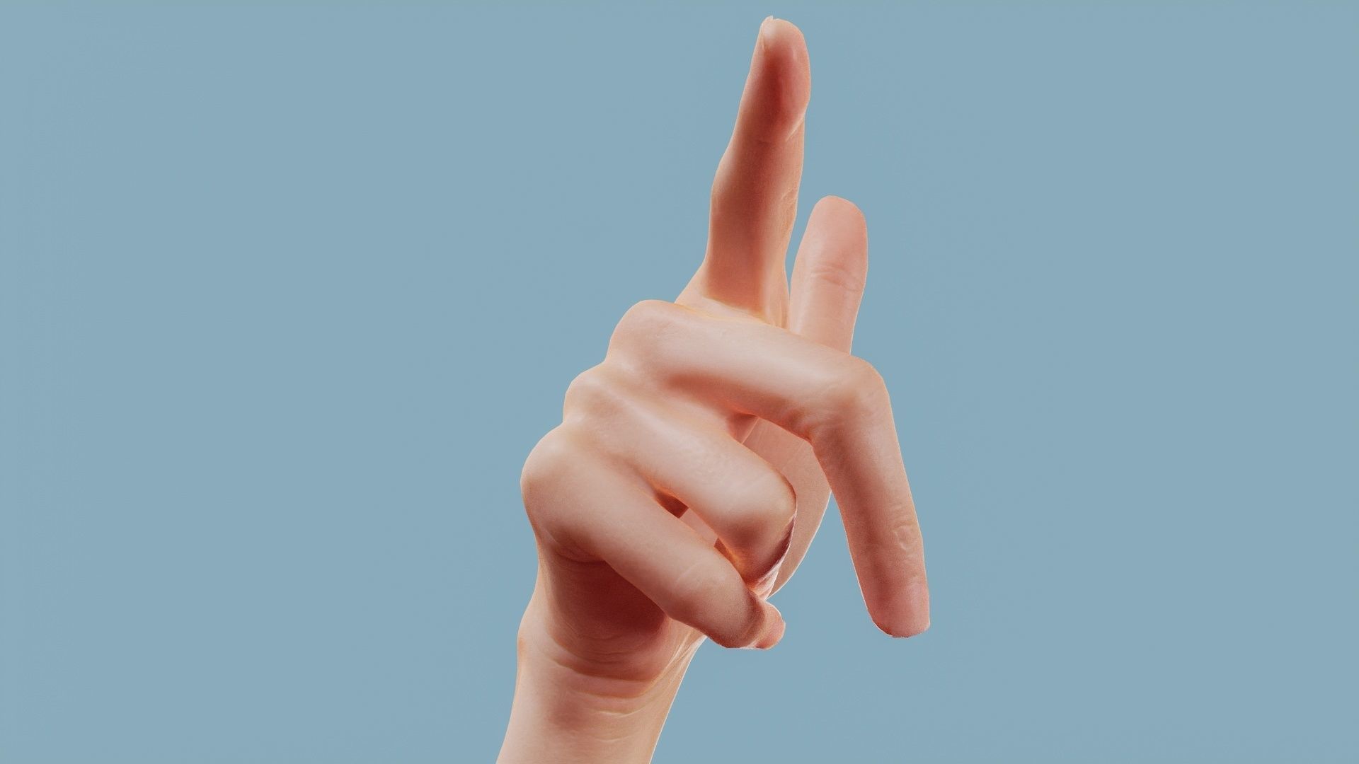 Pointing Single Hand 022 Low-poly 3D model_2