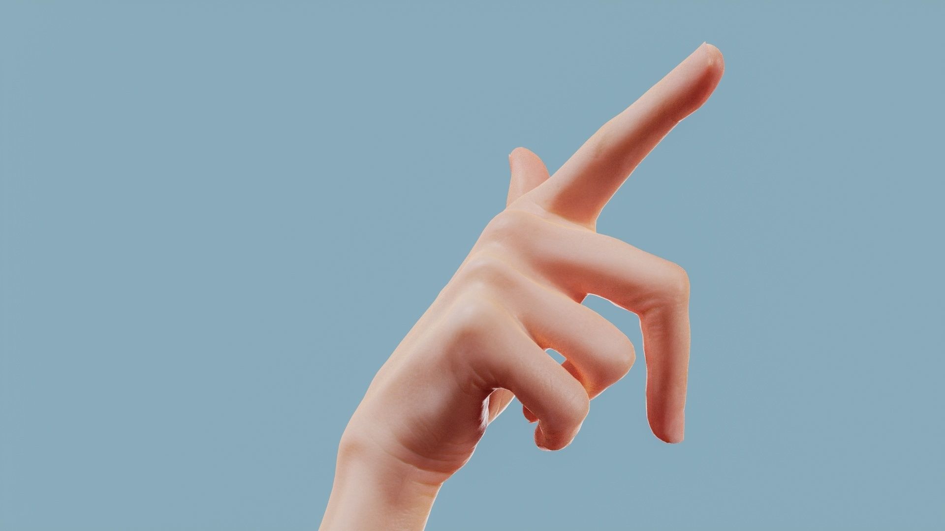 Pointing Single Hand 022 Low-poly 3D model_3