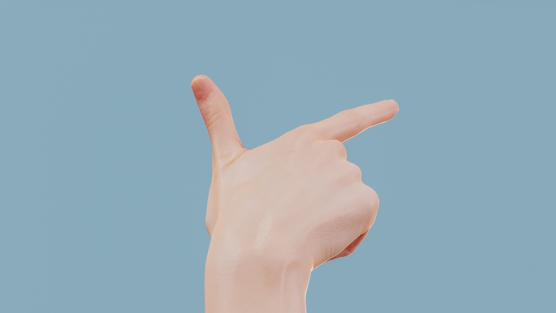 Pointing Single Hand 022 Low-poly 3D model_6