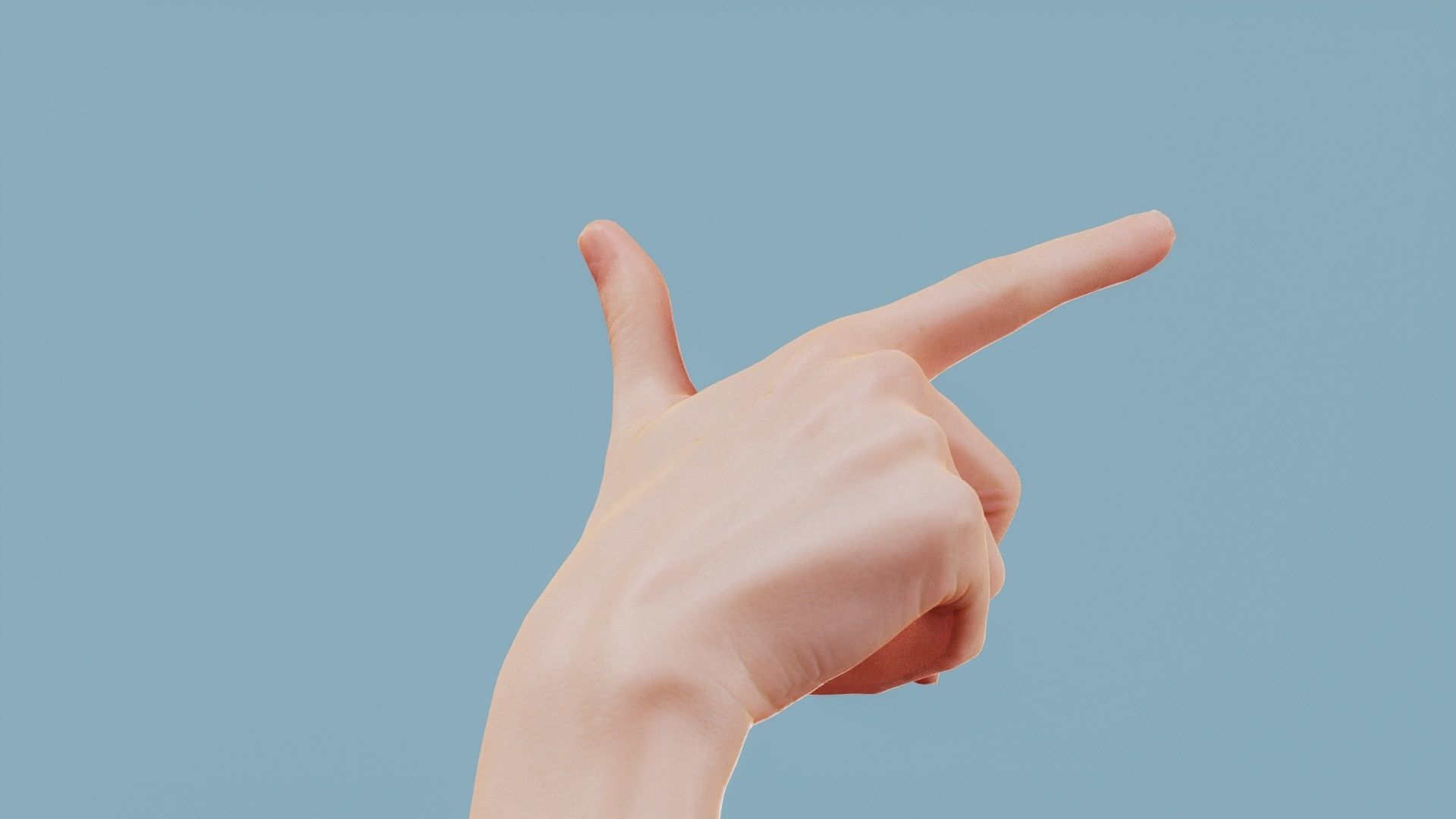 Pointing Single Hand 022 Low-poly 3D model_5