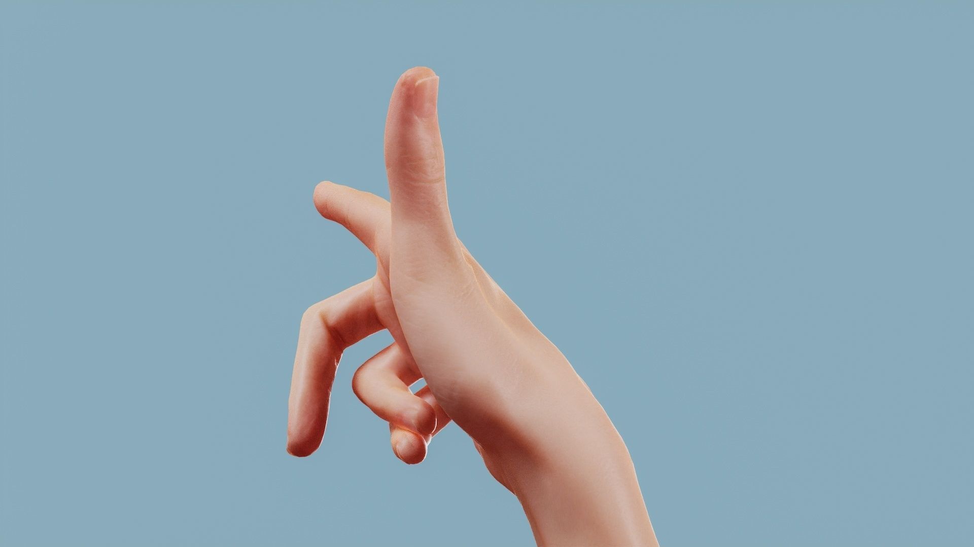 Pointing Single Hand 022 Low-poly 3D model_9