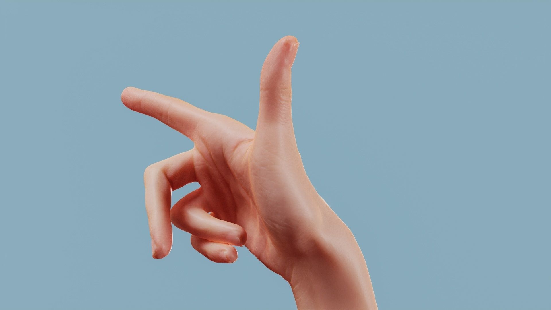Pointing Single Hand 022 Low-poly 3D model_10