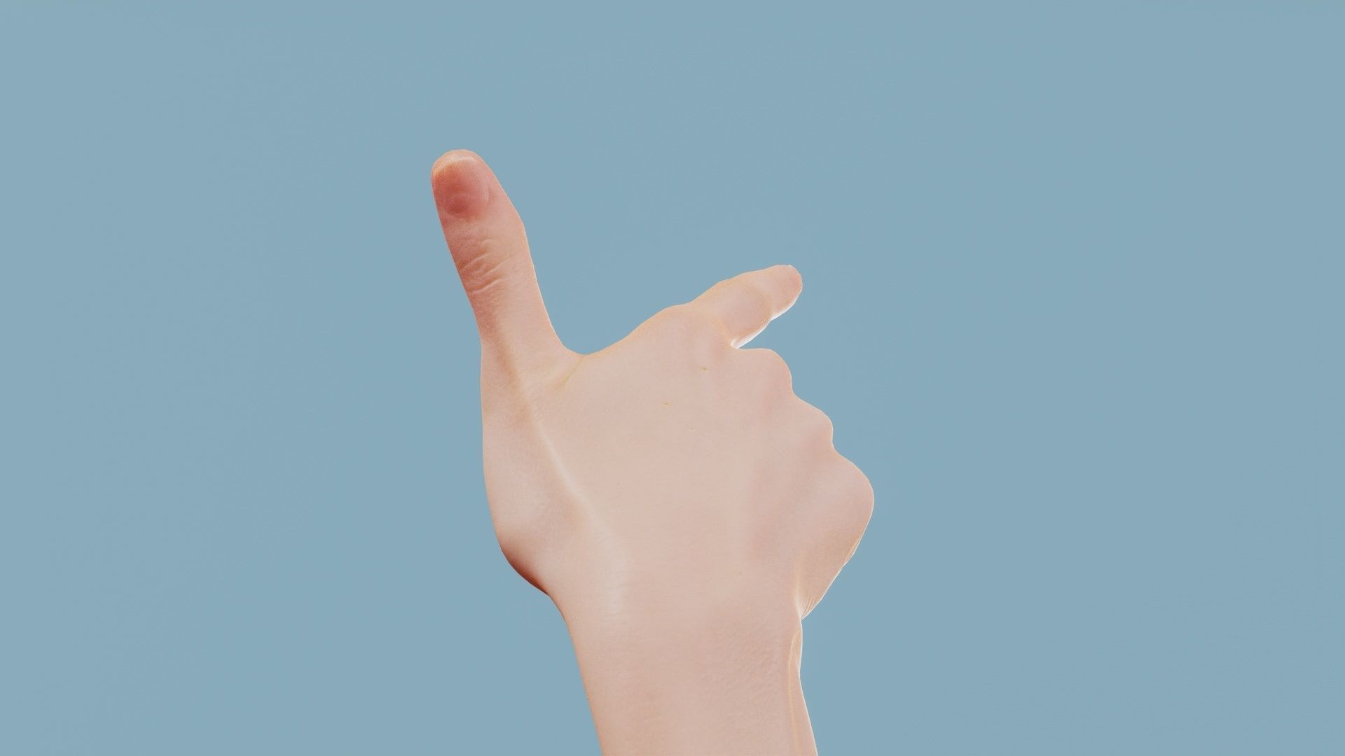 Pointing Single Hand 022 Low-poly 3D model_7
