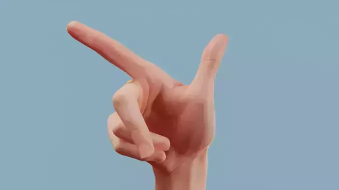 Pointing Single Hand 022 Low-poly 3D model