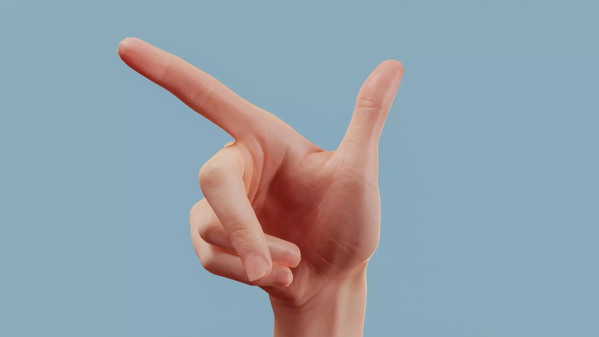 Pointing Single Hand 022 Low-poly 3D model_0
