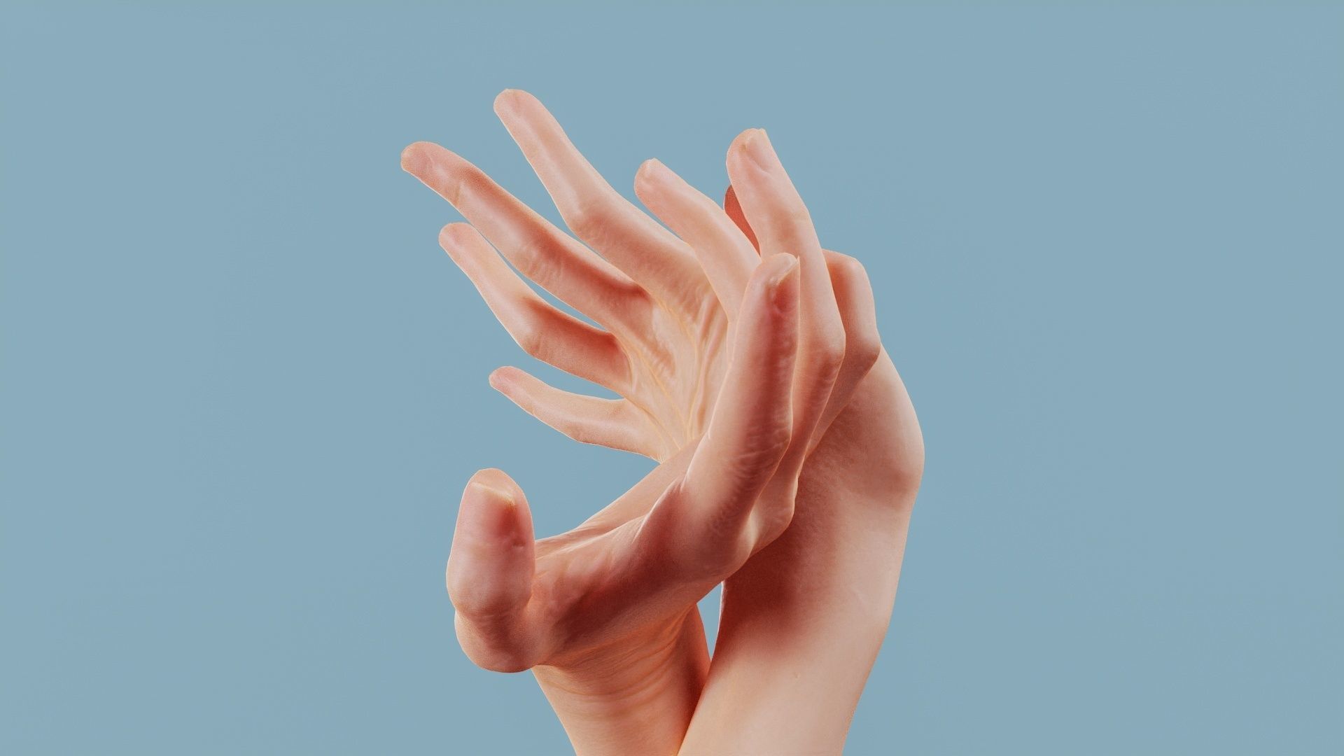 About the Ring Finger and the Thumb Duo Hands 030 Low-poly 3D model_9