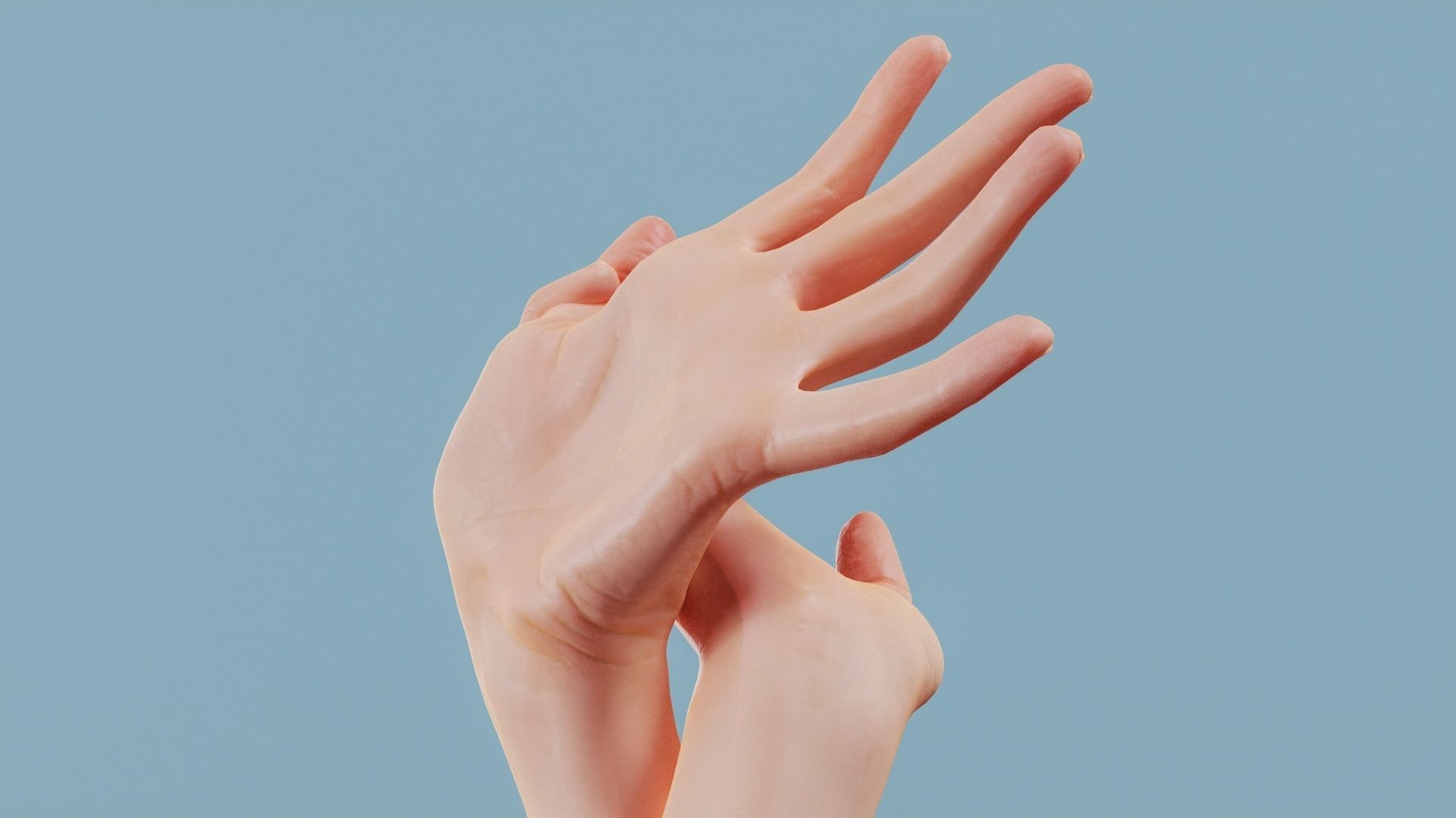 About the Ring Finger and the Thumb Duo Hands 030 Low-poly 3D model_3