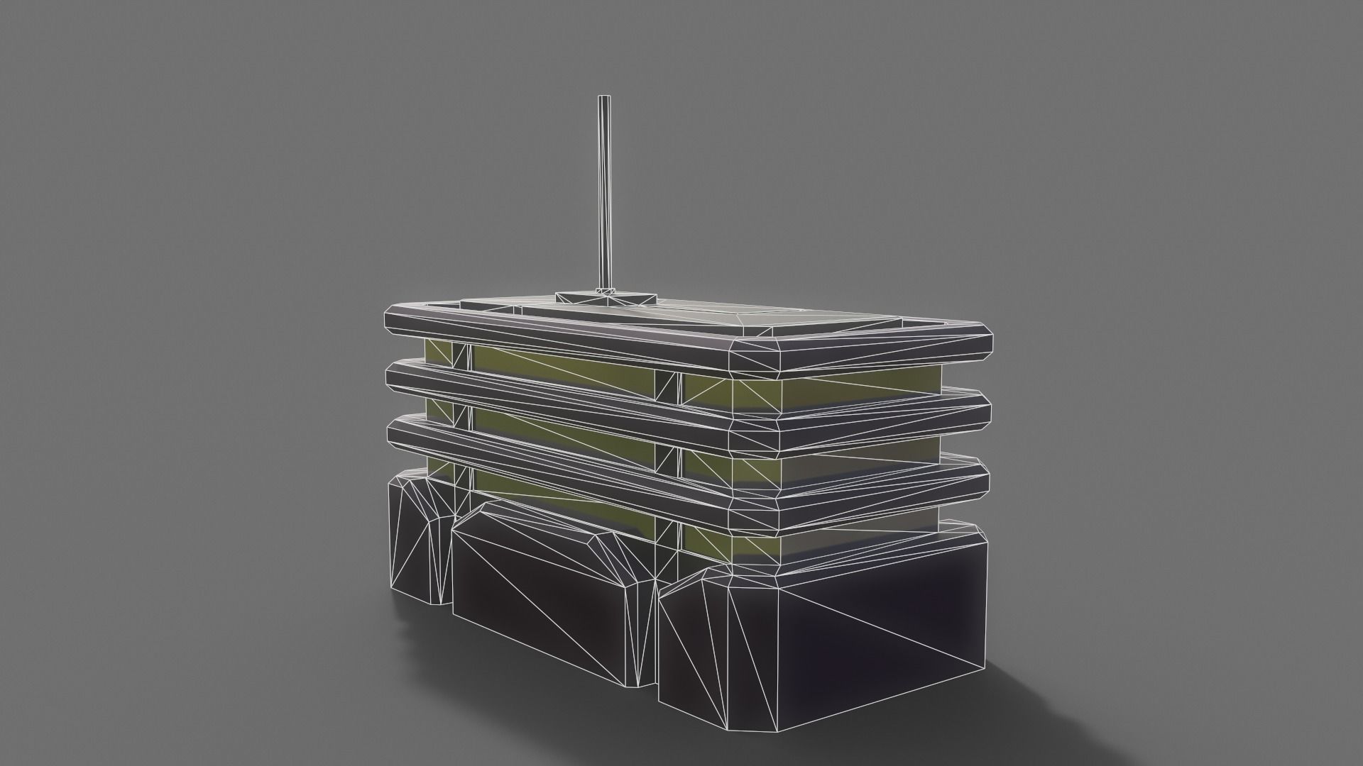 PBR Sci-Fi Building A06 Low-poly 3D model_12