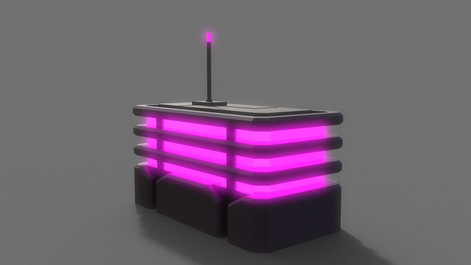 PBR Sci-Fi Building A06 Low-poly 3D model_6