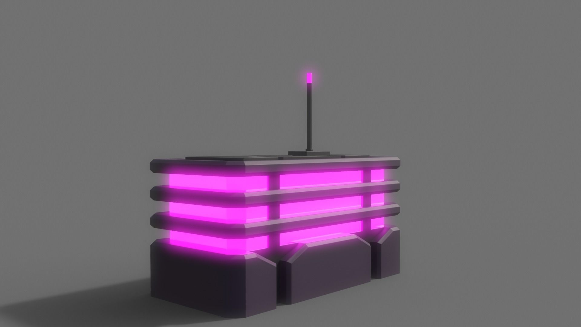 PBR Sci-Fi Building A06 Low-poly 3D model_5