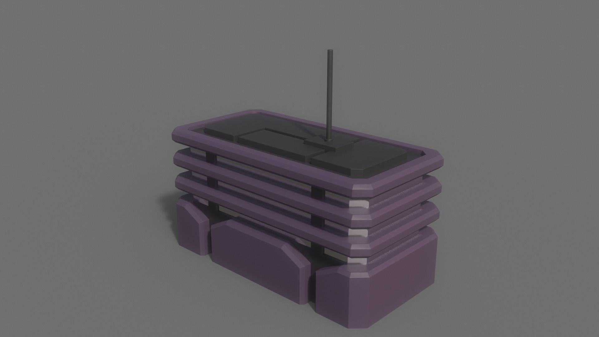 PBR Sci-Fi Building A06 Low-poly 3D model_7