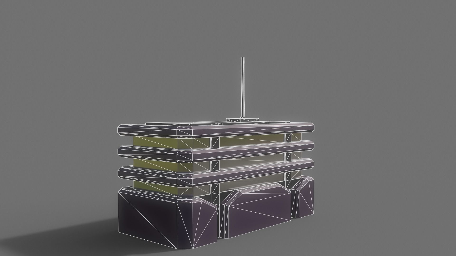 PBR Sci-Fi Building A06 Low-poly 3D model_11