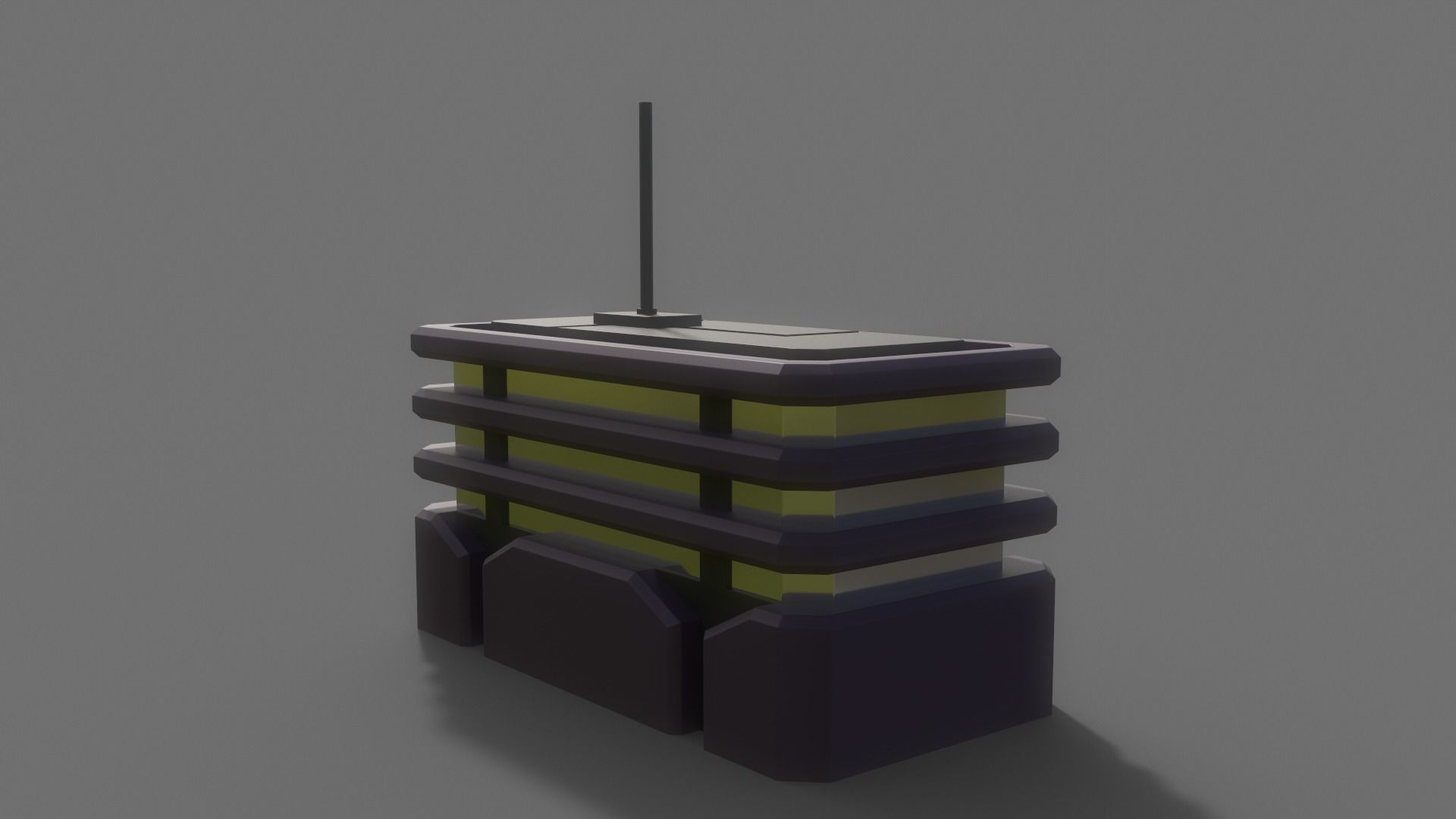 PBR Sci-Fi Building A06 Low-poly 3D model_9