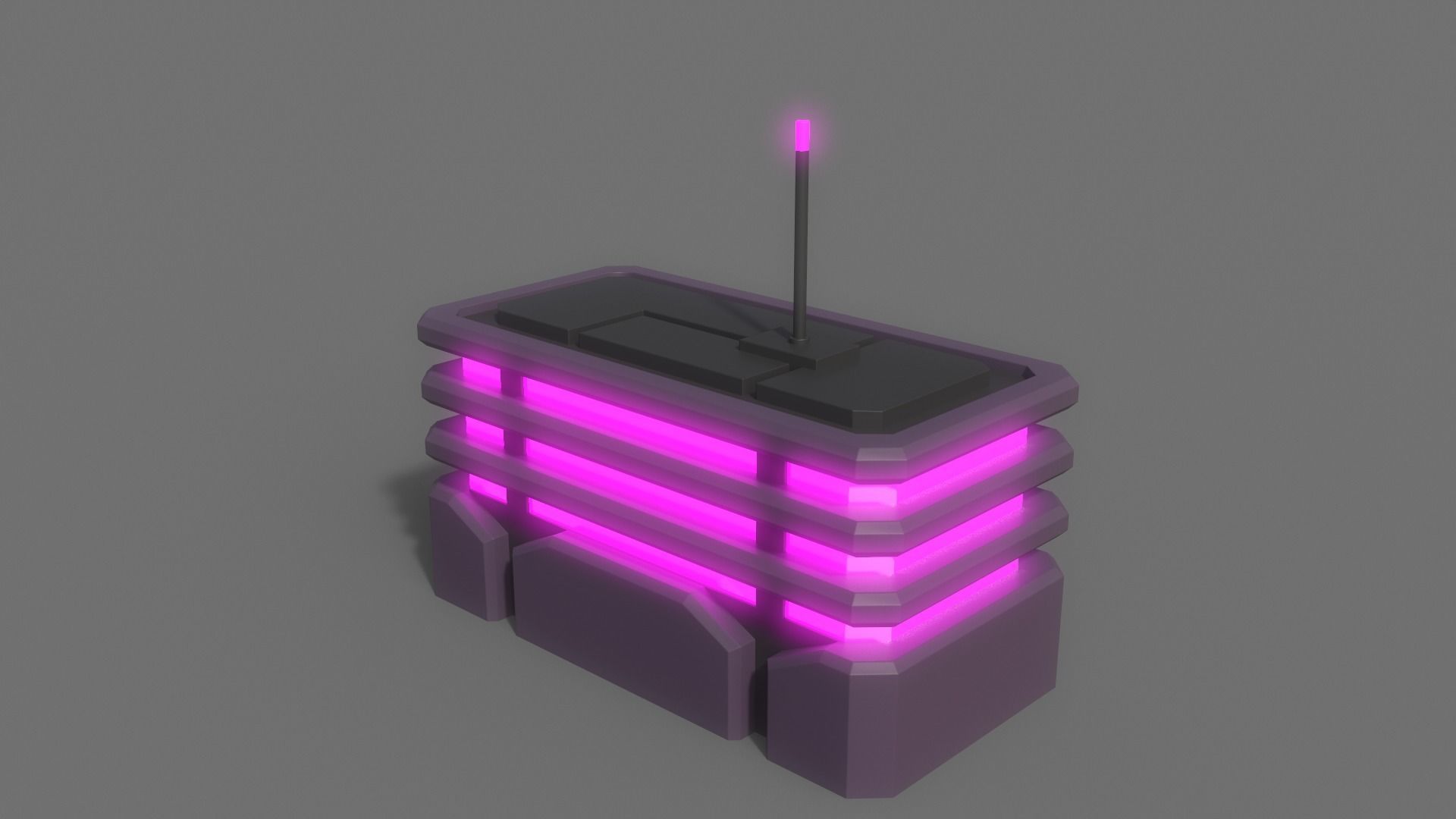 PBR Sci-Fi Building A06 Low-poly 3D model_4