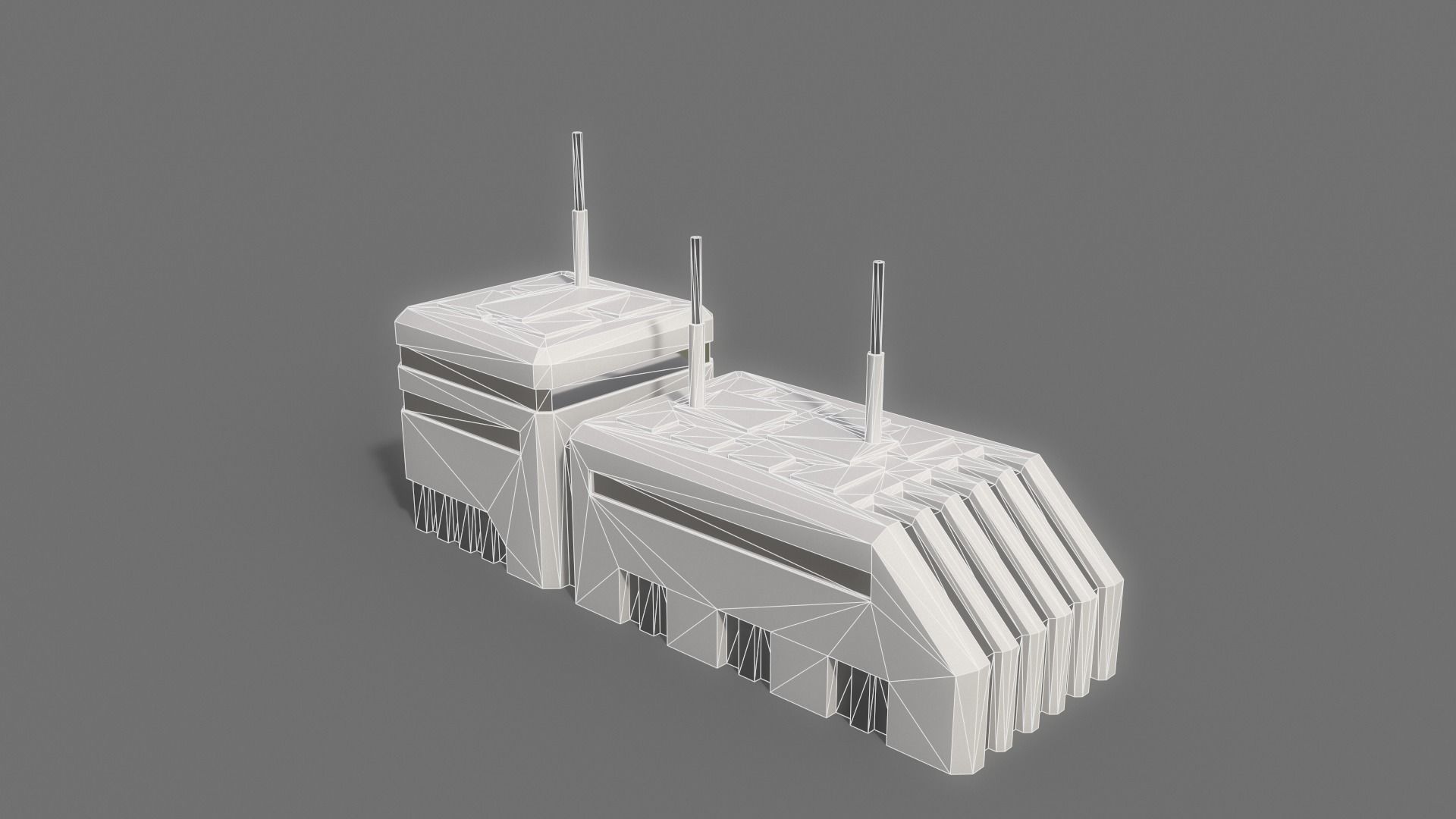 PBR Sci-Fi Building A07 Low-poly 3D model_10