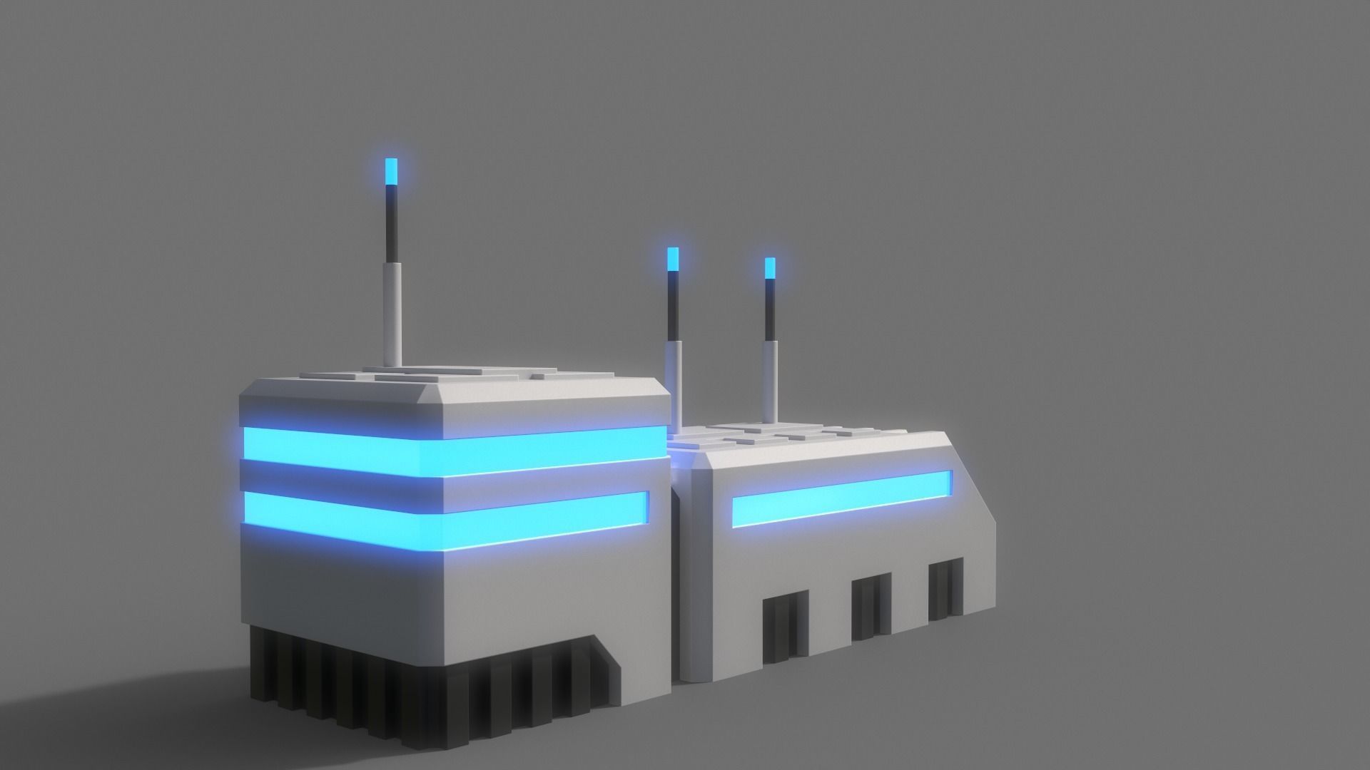 PBR Sci-Fi Building A07 Low-poly 3D model_5