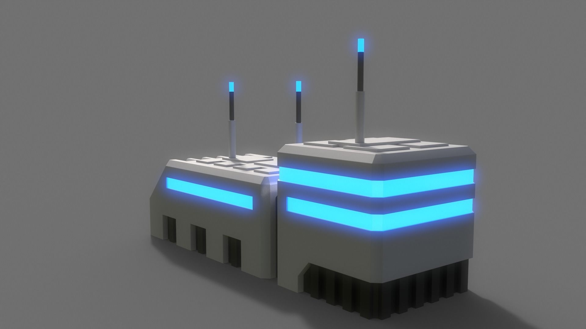 PBR Sci-Fi Building A07 Low-poly 3D model_6