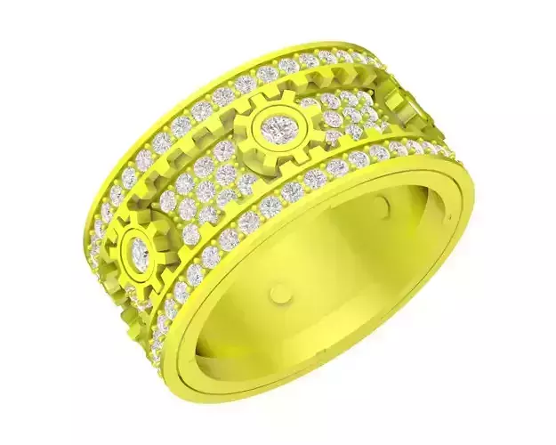 A7803 Diamond Gear Spinning Starry Ring 18p3 mm