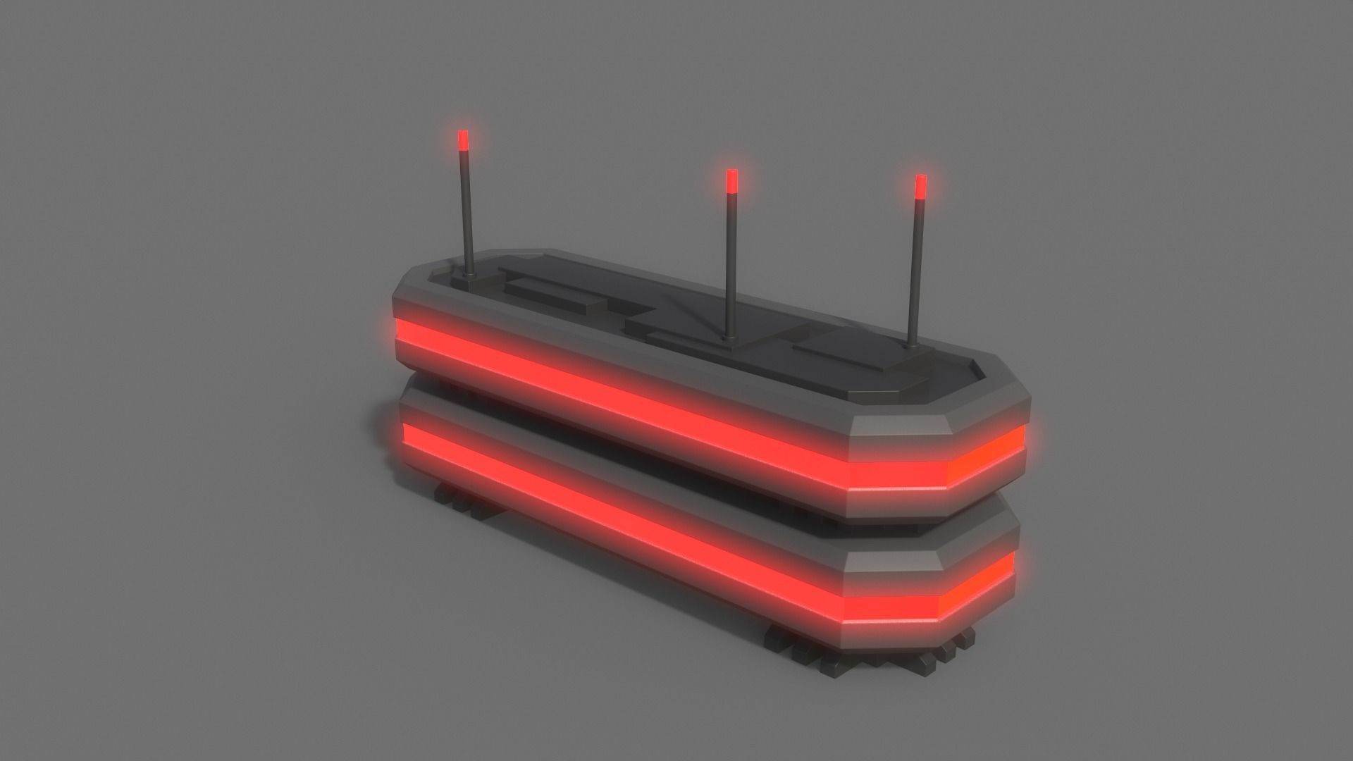 PBR Sci-Fi Building A08 Low-poly 3D model_4