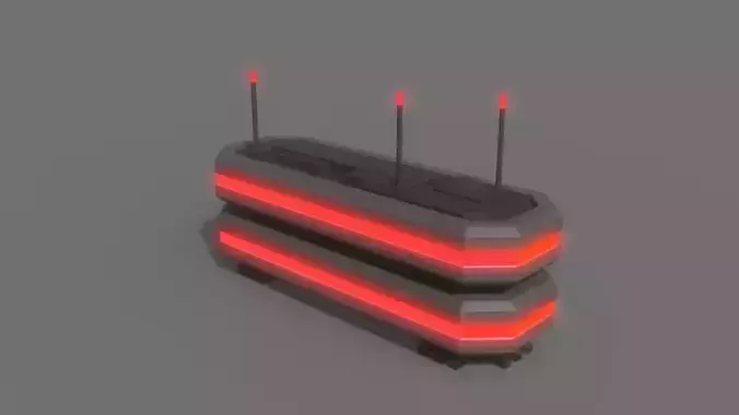 PBR Sci-Fi Building A08 Low-poly 3D model