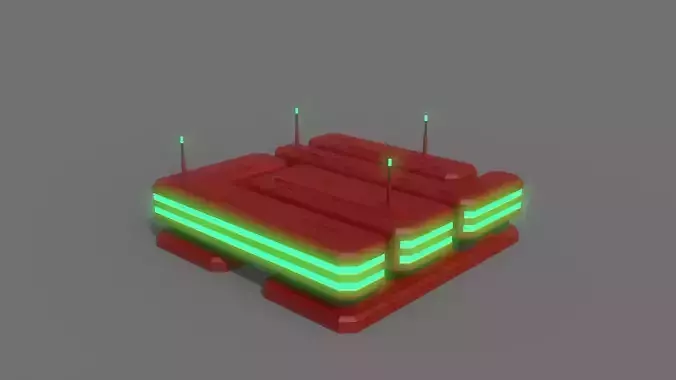 PBR Sci-Fi Building A09 Low-poly 3D model