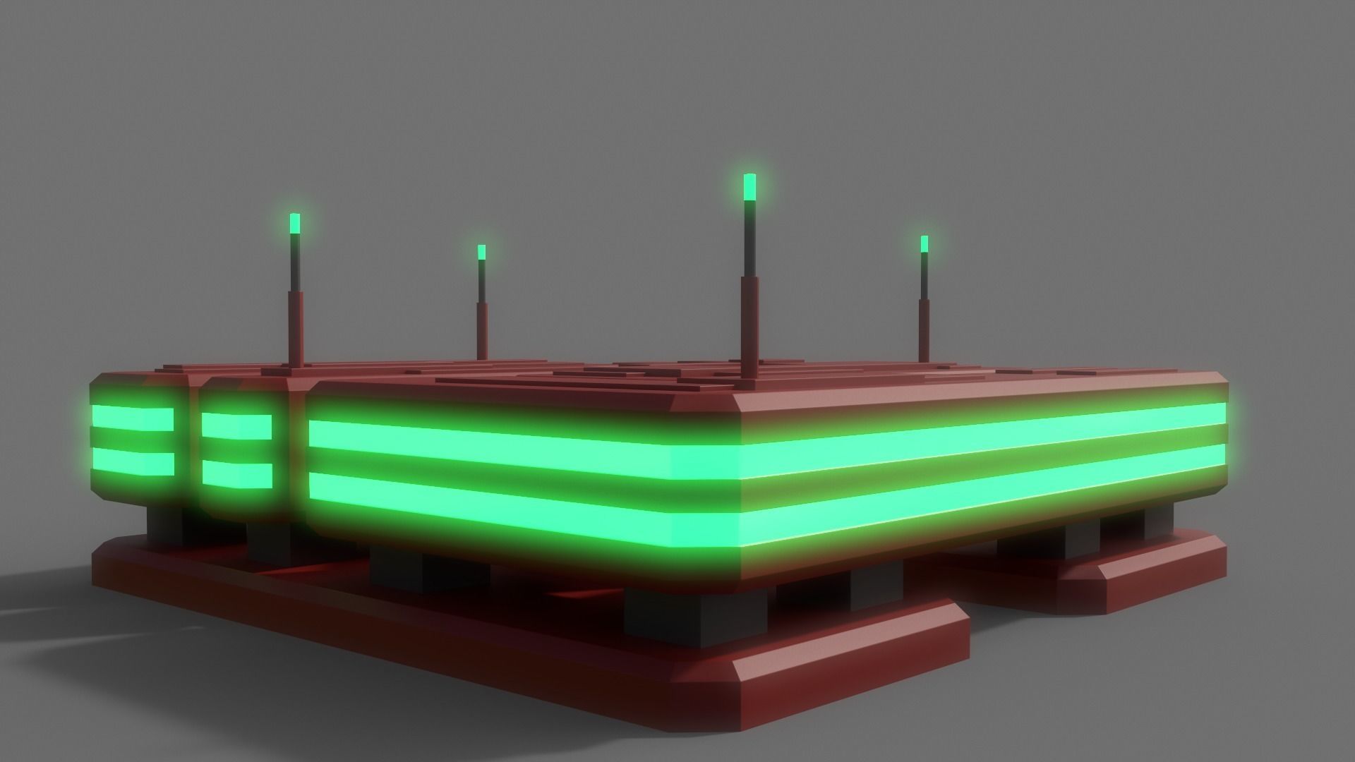 PBR Sci-Fi Building A09 Low-poly 3D model_5