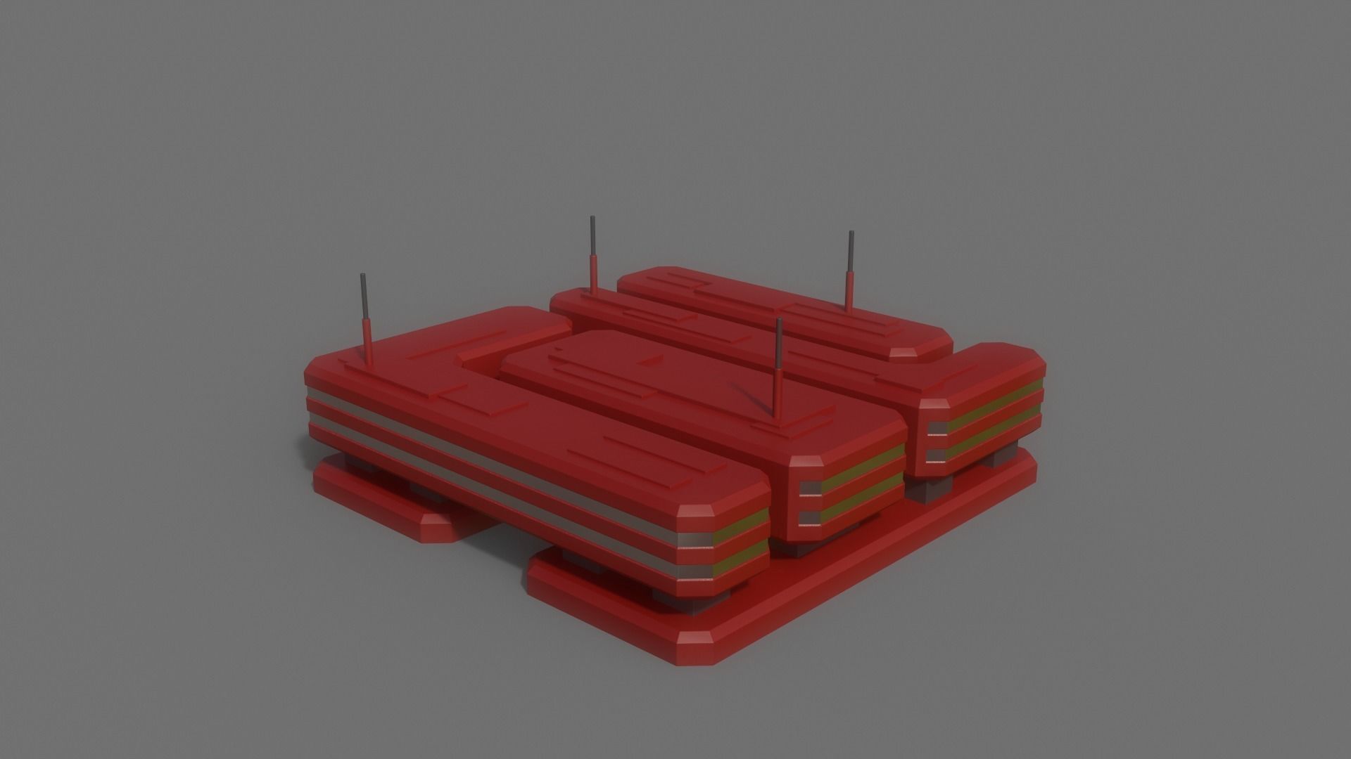 PBR Sci-Fi Building A09 Low-poly 3D model_7