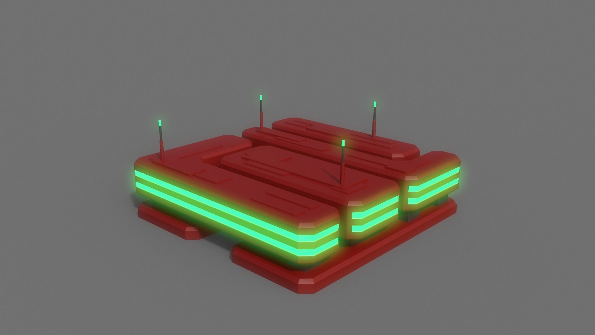 PBR Sci-Fi Building A09 Low-poly 3D model_4