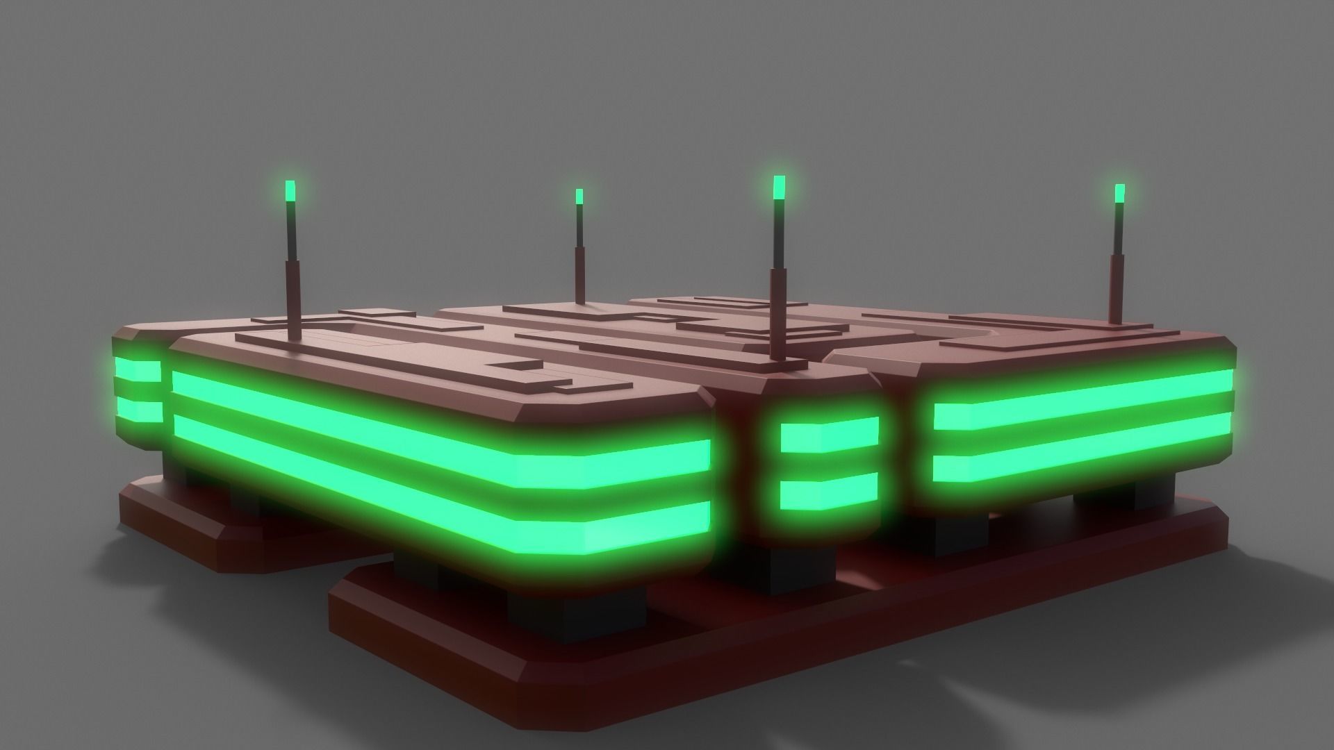 PBR Sci-Fi Building A09 Low-poly 3D model_6