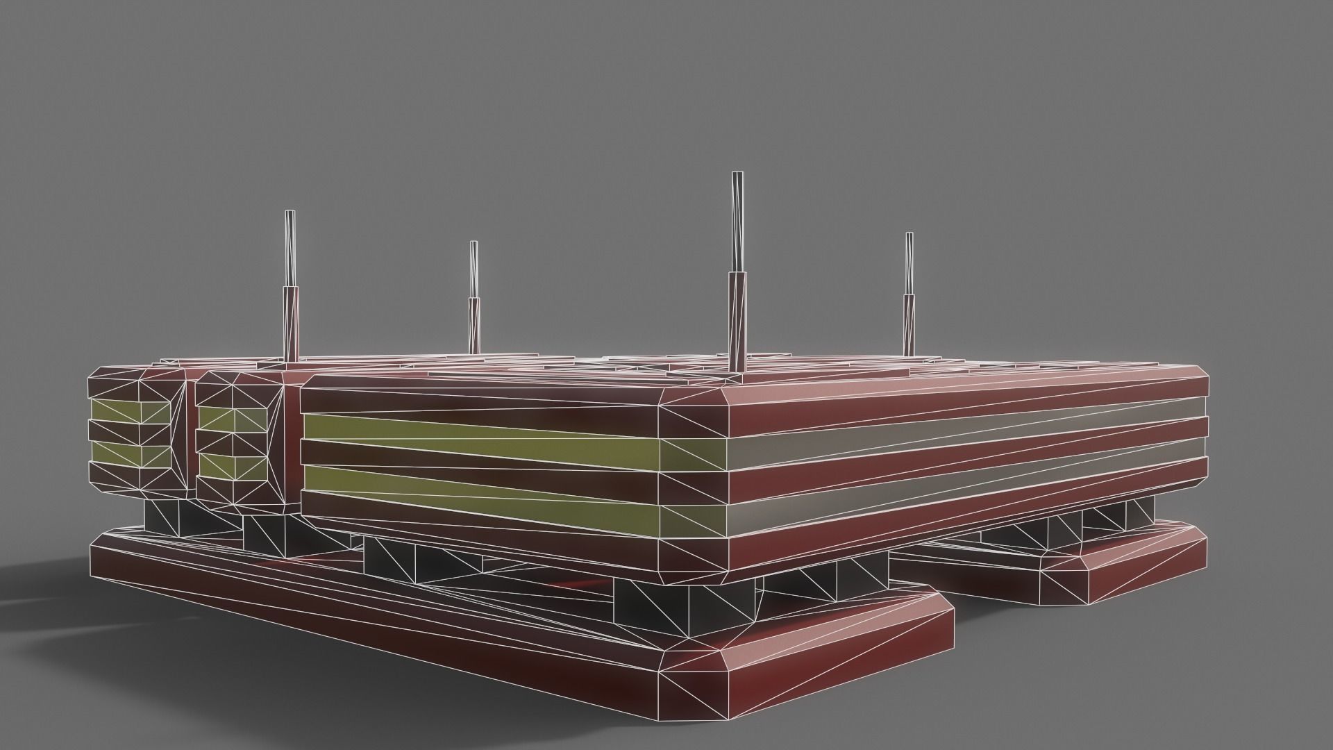 PBR Sci-Fi Building A09 Low-poly 3D model_11