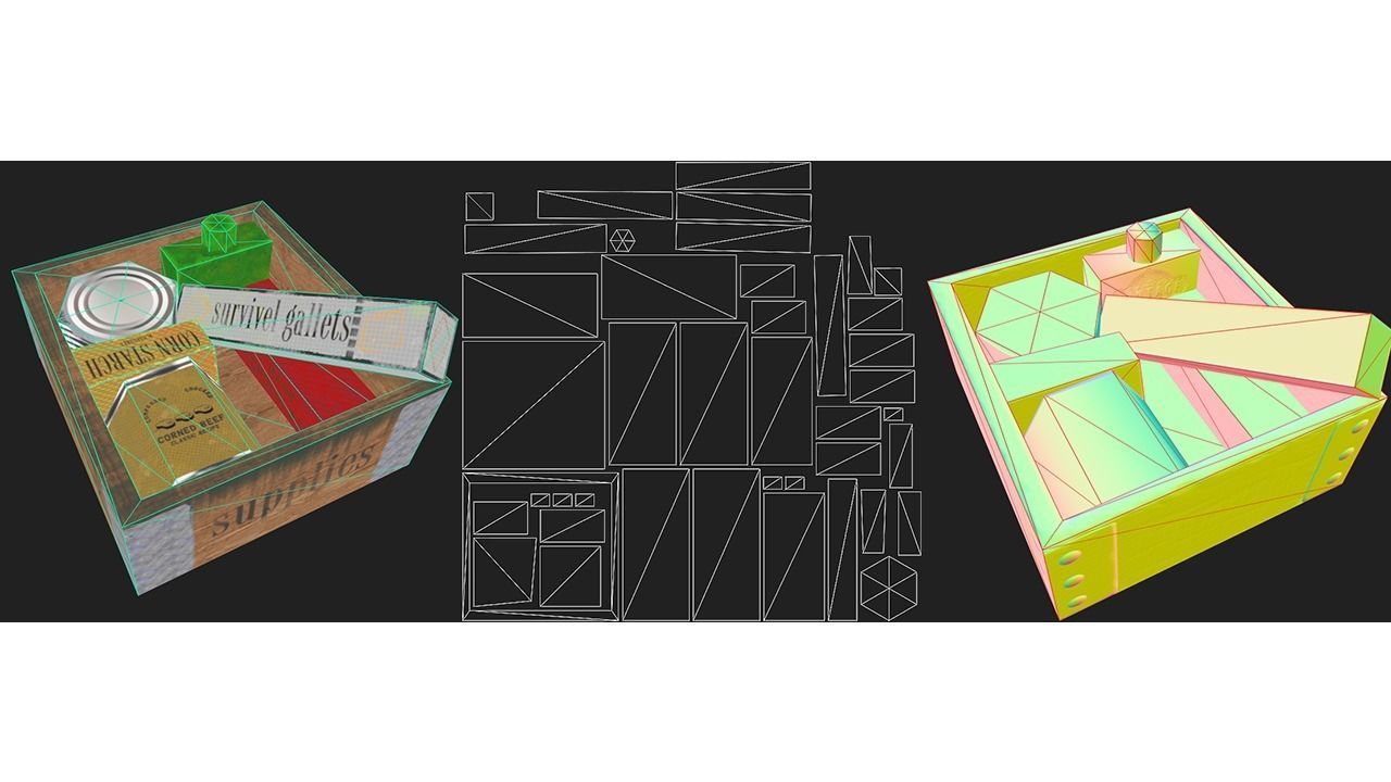 Supply Food Box stylized Low-poly 3D model_3