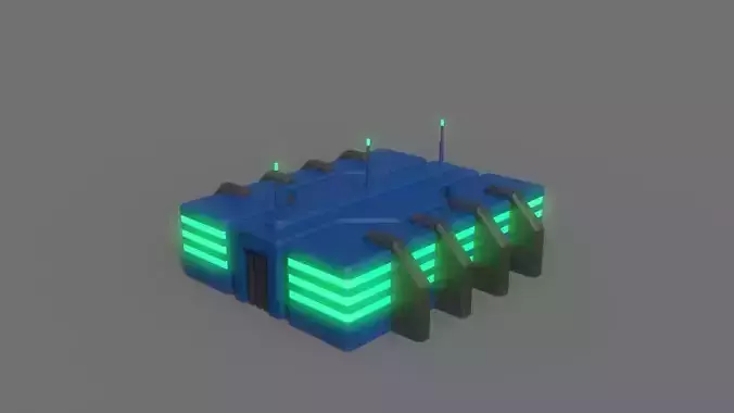 PBR Sci-Fi Building A10 Low-poly 3D model