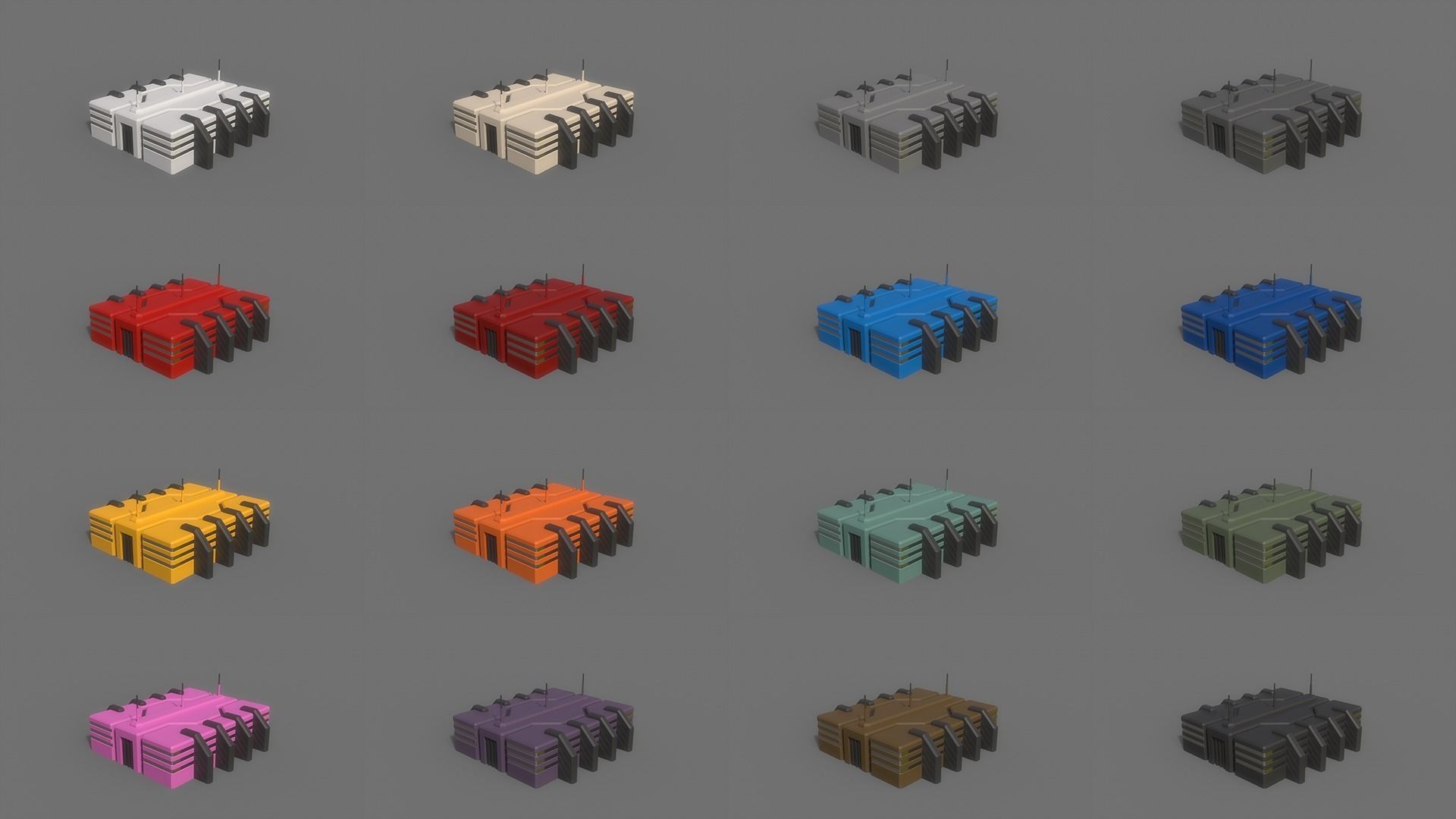 PBR Sci-Fi Building A10 Low-poly 3D model_2