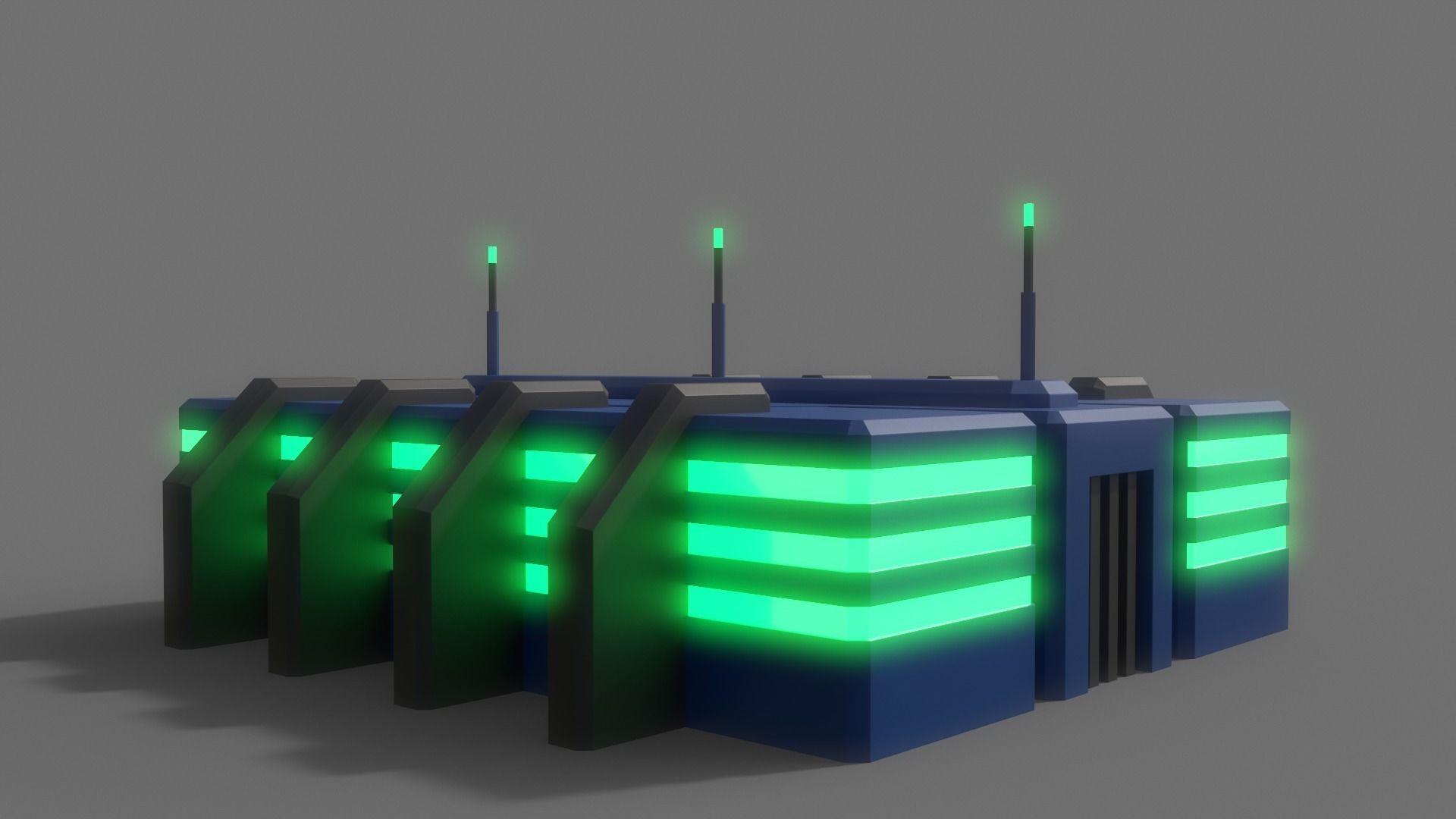 PBR Sci-Fi Building A10 Low-poly 3D model_5