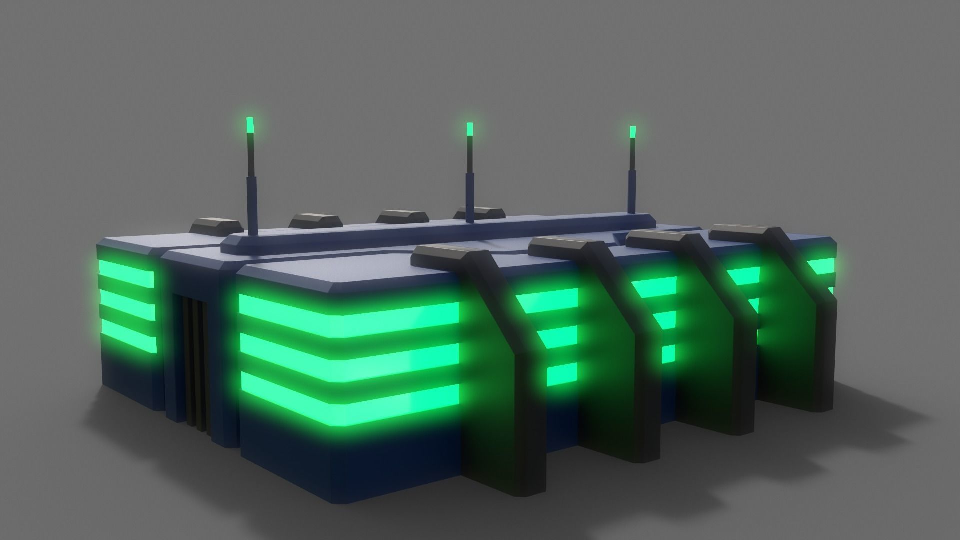 PBR Sci-Fi Building A10 Low-poly 3D model_6