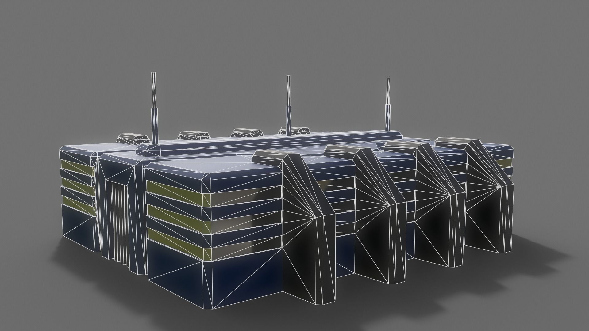 PBR Sci-Fi Building A10 Low-poly 3D model_12