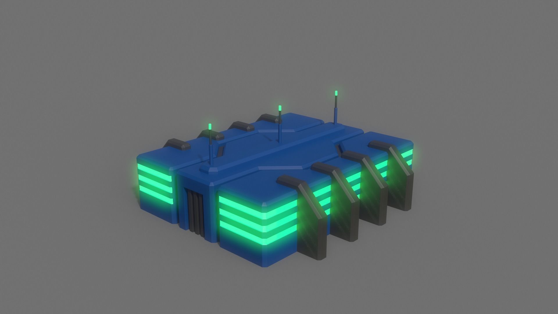 PBR Sci-Fi Building A10 Low-poly 3D model_4