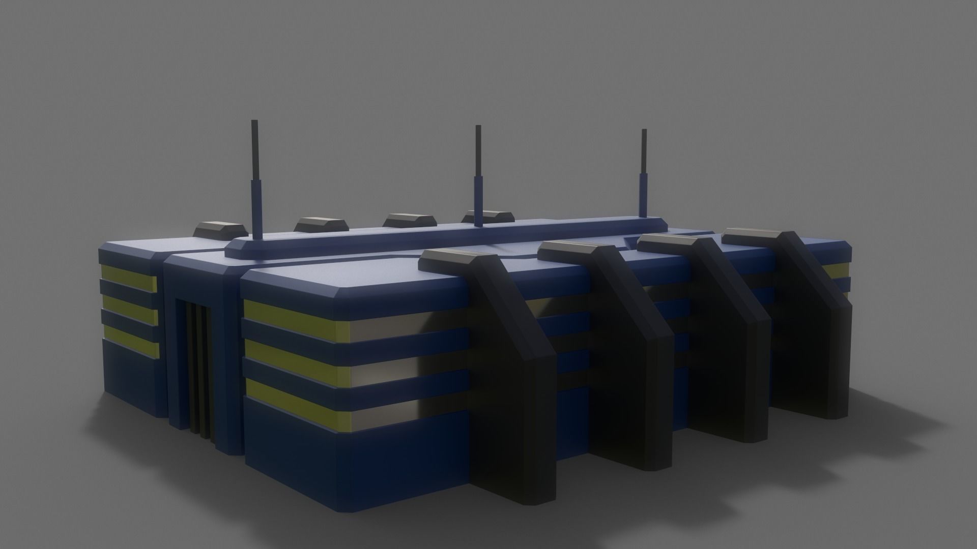 PBR Sci-Fi Building A10 Low-poly 3D model_9