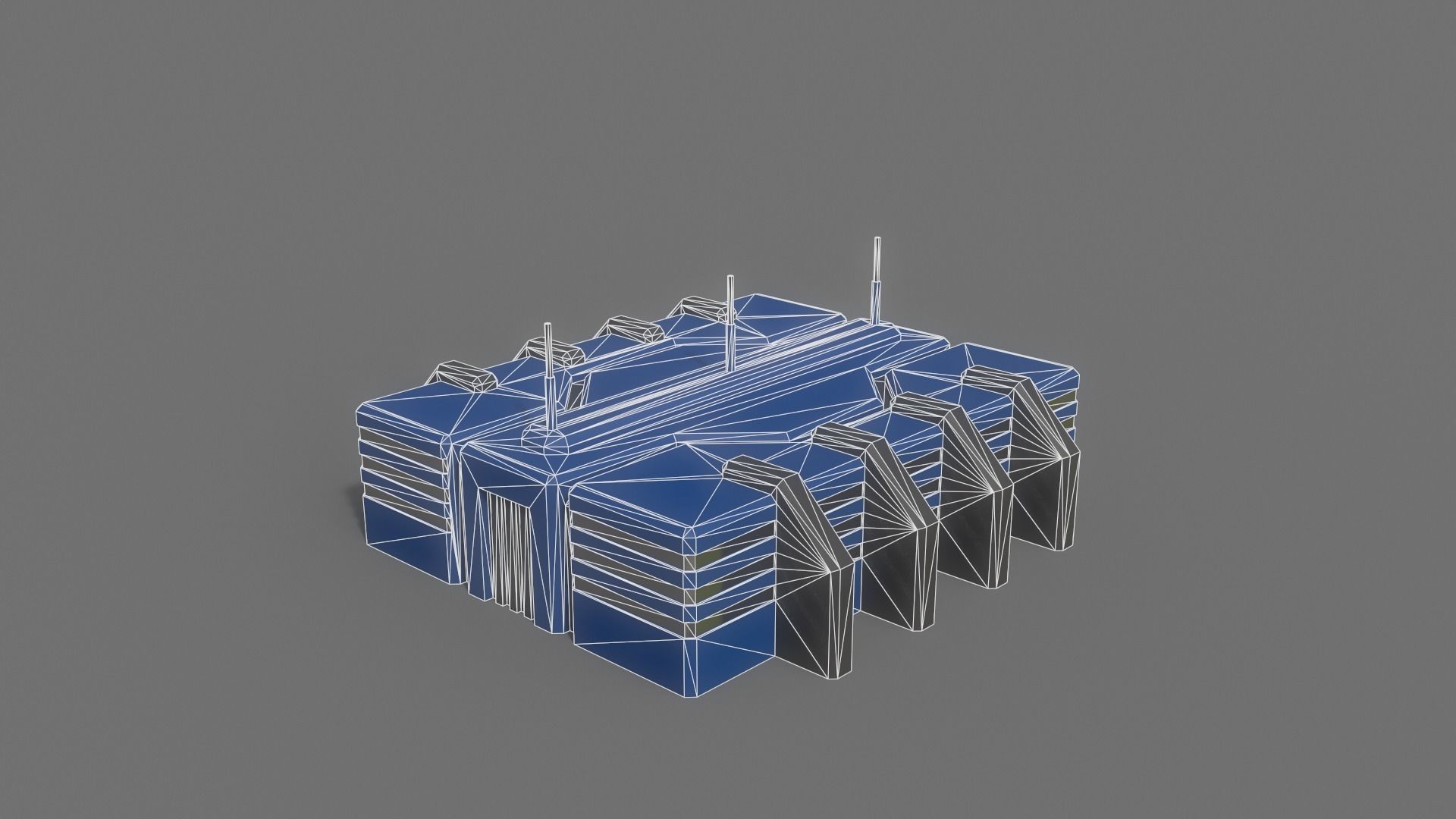 PBR Sci-Fi Building A10 Low-poly 3D model_10
