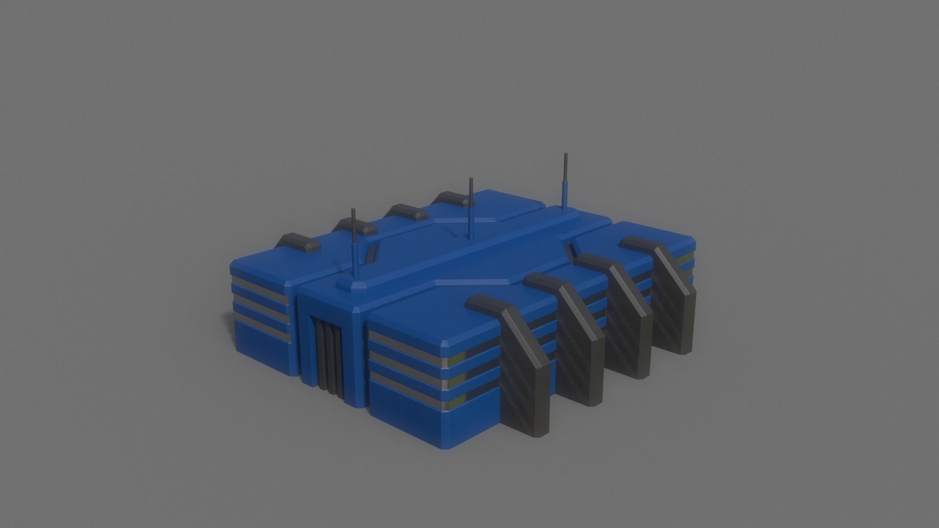 PBR Sci-Fi Building A10 Low-poly 3D model_7