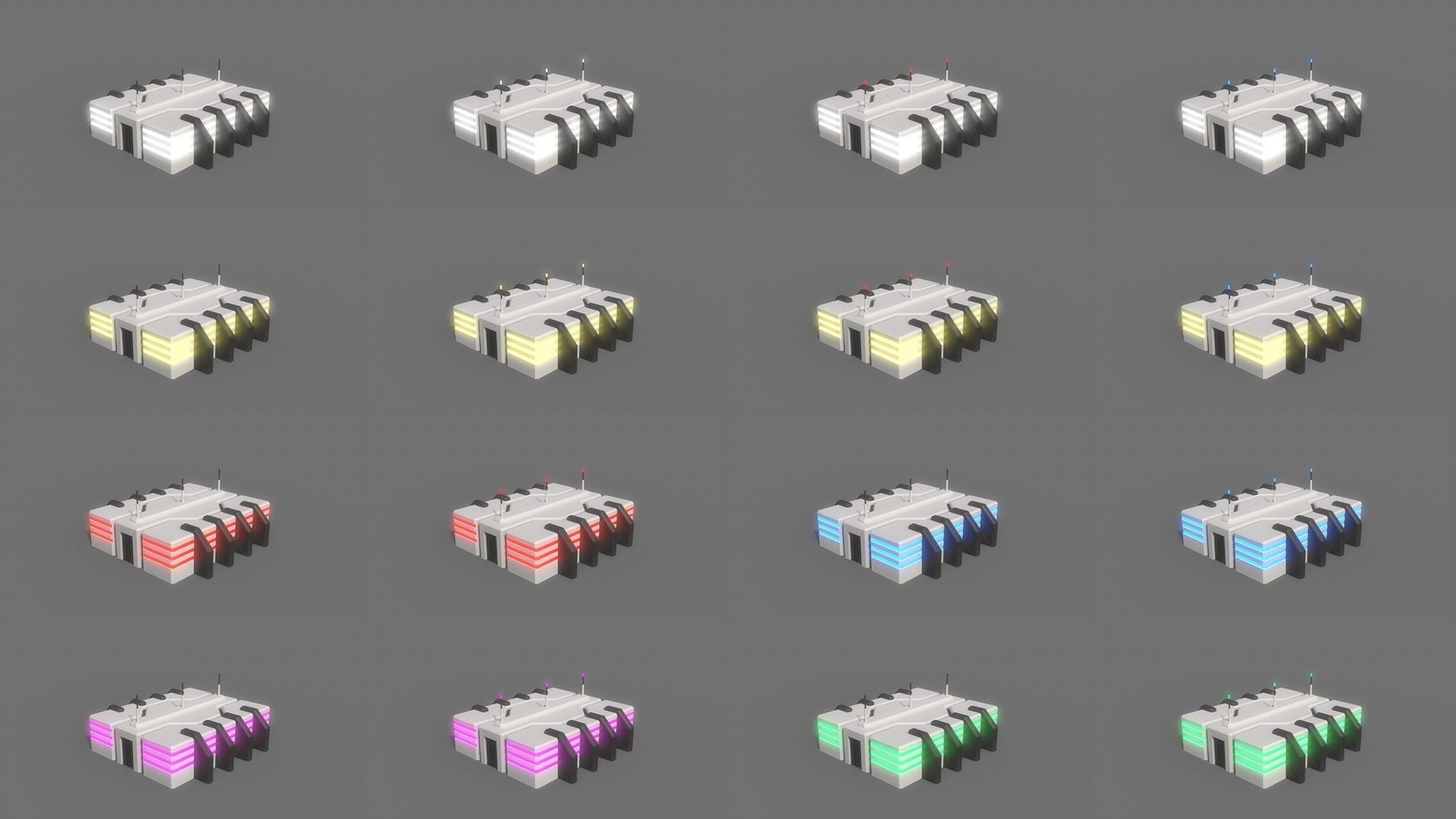 PBR Sci-Fi Building A10 Low-poly 3D model_3