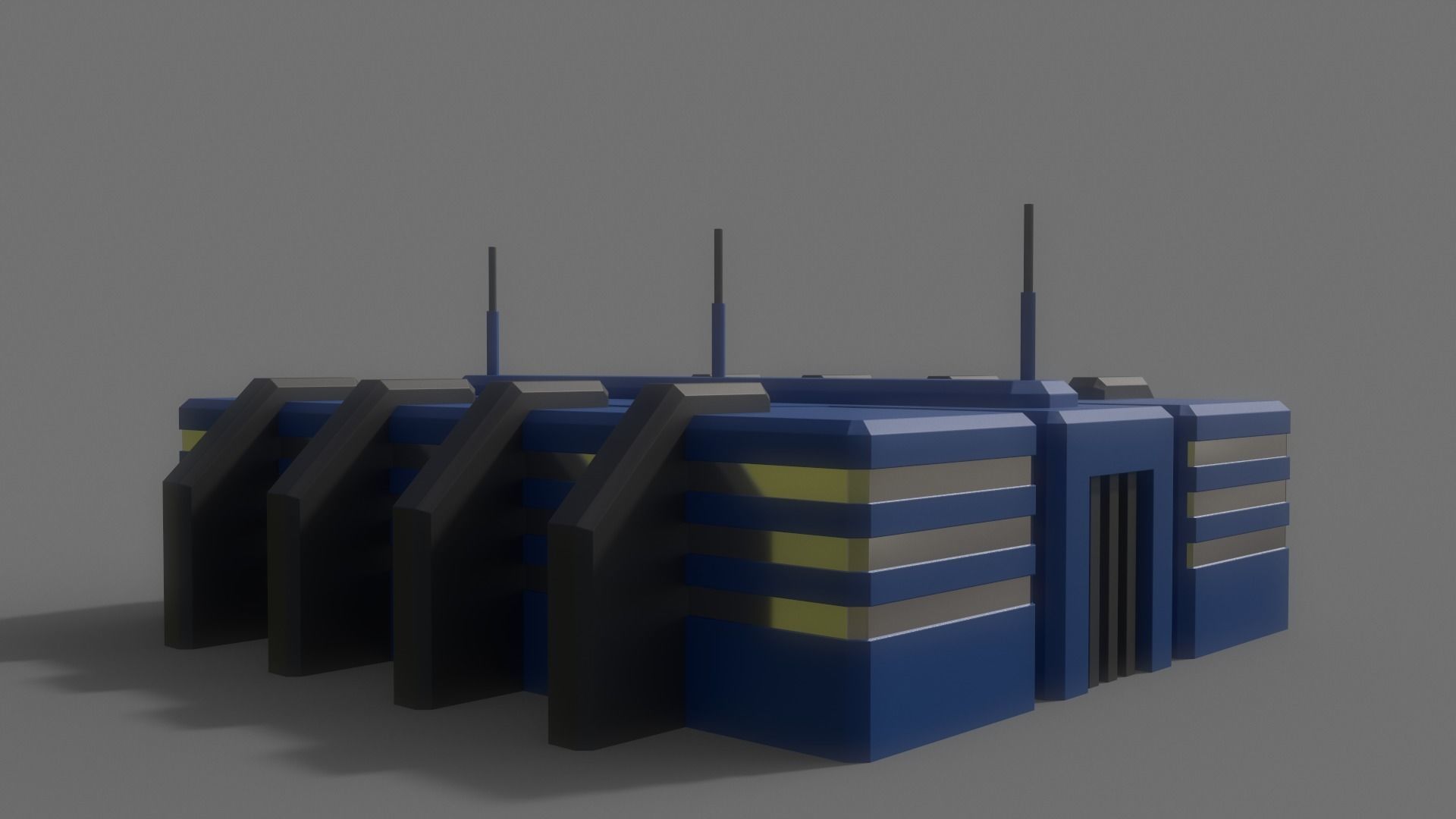 PBR Sci-Fi Building A10 Low-poly 3D model_8