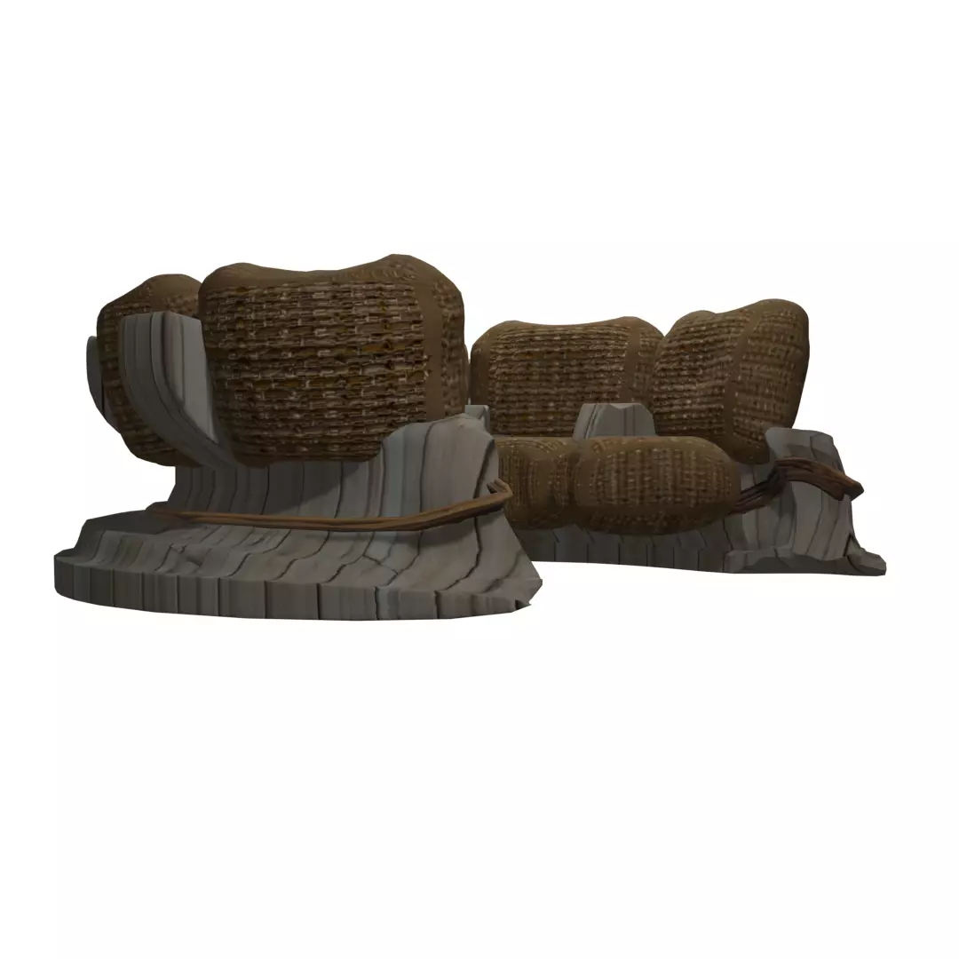 Stylized circurlar banquet Free low-poly 3D model