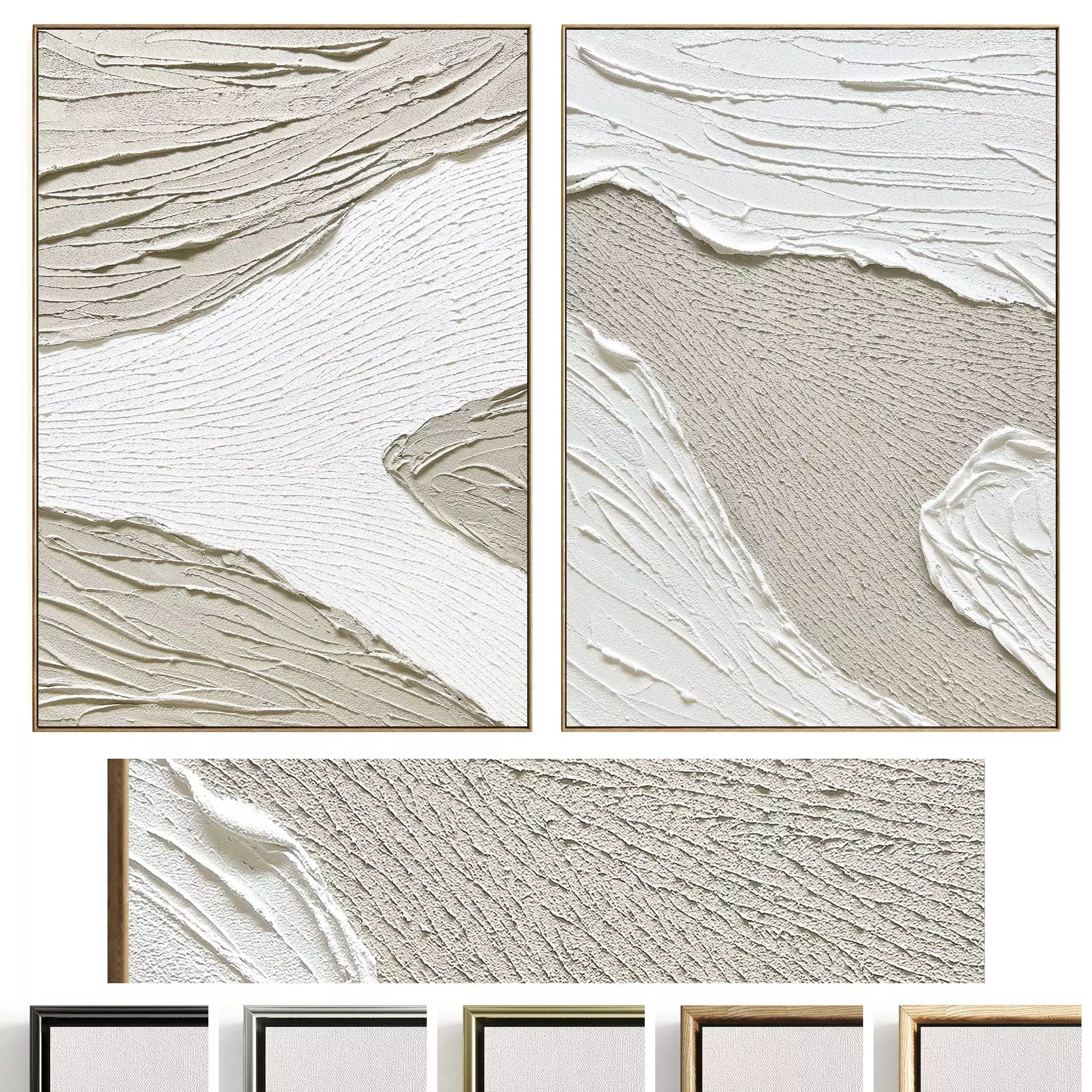 Plaster Two Photo Frame 495 Low-poly 3D model_0