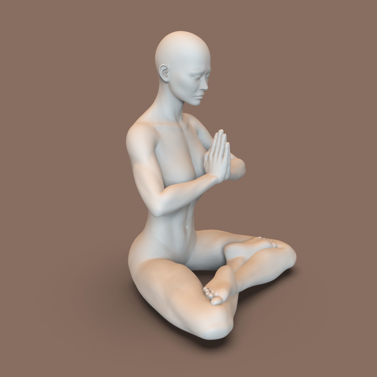 woman yoga 3D print model_9